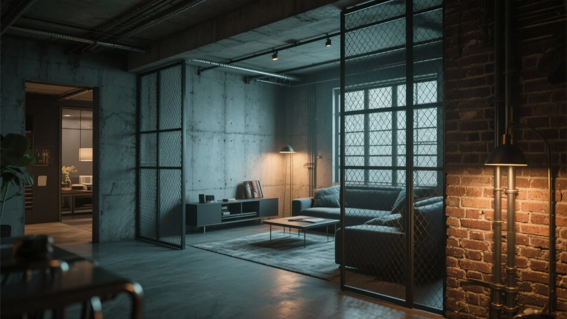 7. Horizontal Track Metal Mesh Panels