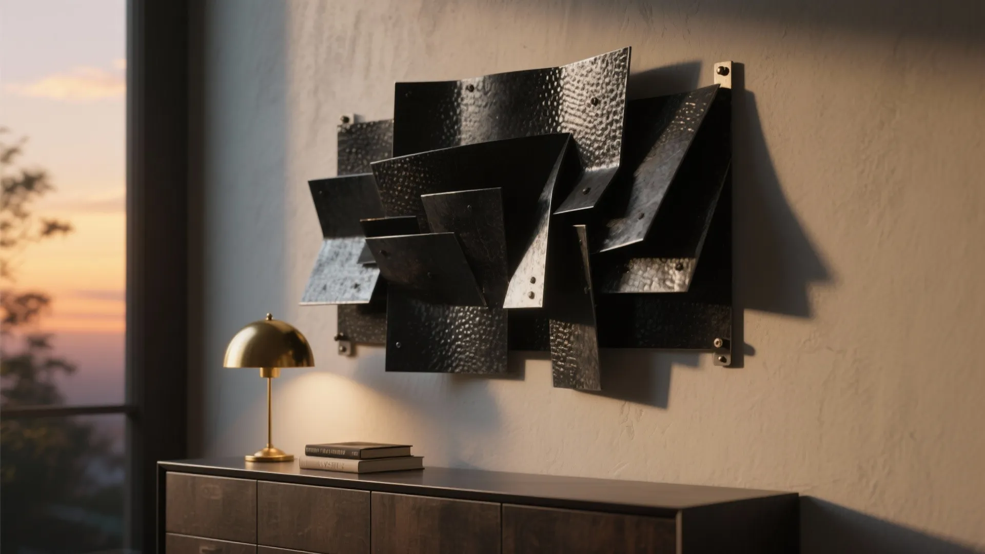 5. Sculptural Black Metal Art