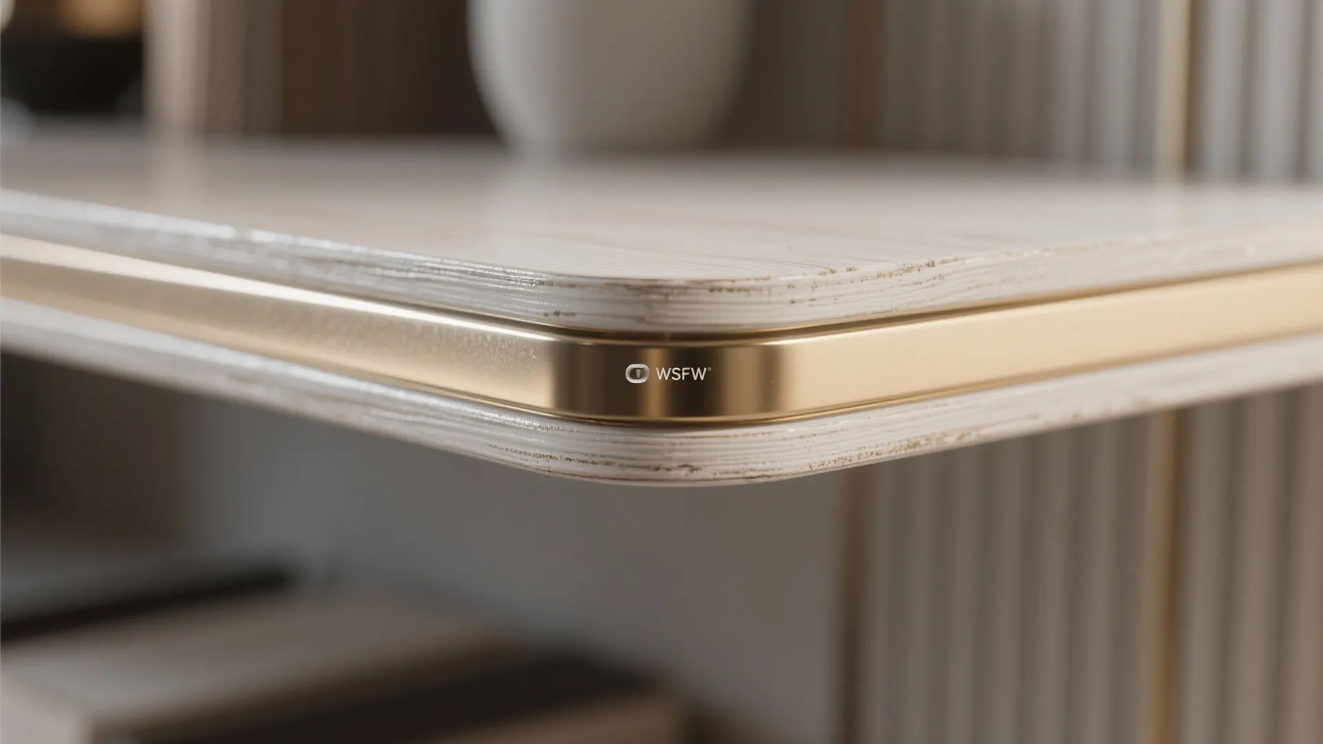 4. Metallic Trim on Shelving and Nooks