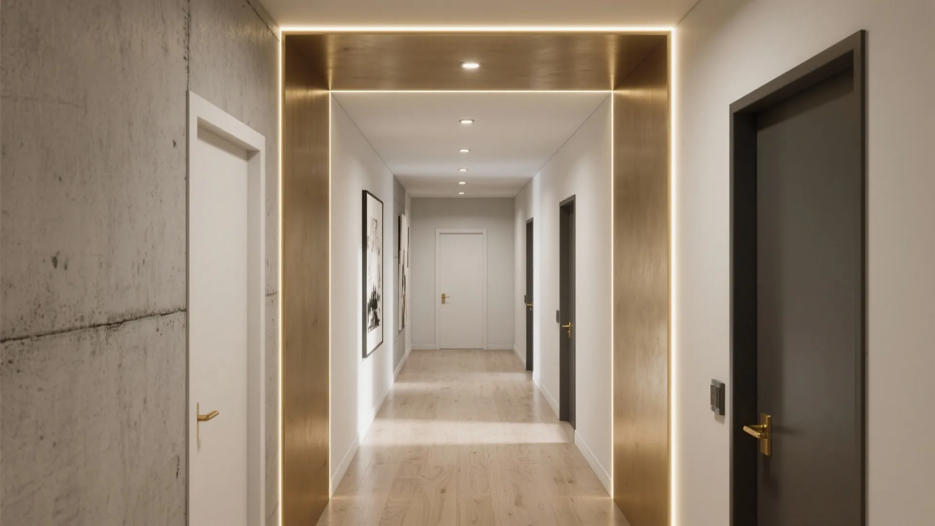 Thin Metal Trim Border with Micro Recessed Spots