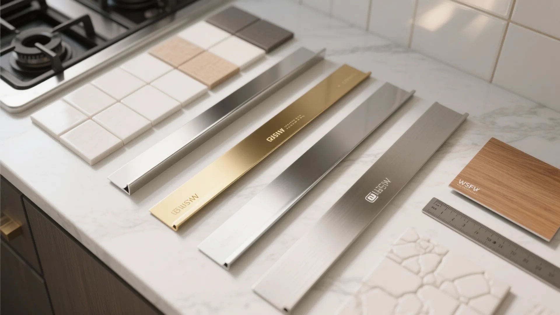 3. Metallic accents and thin metal trims