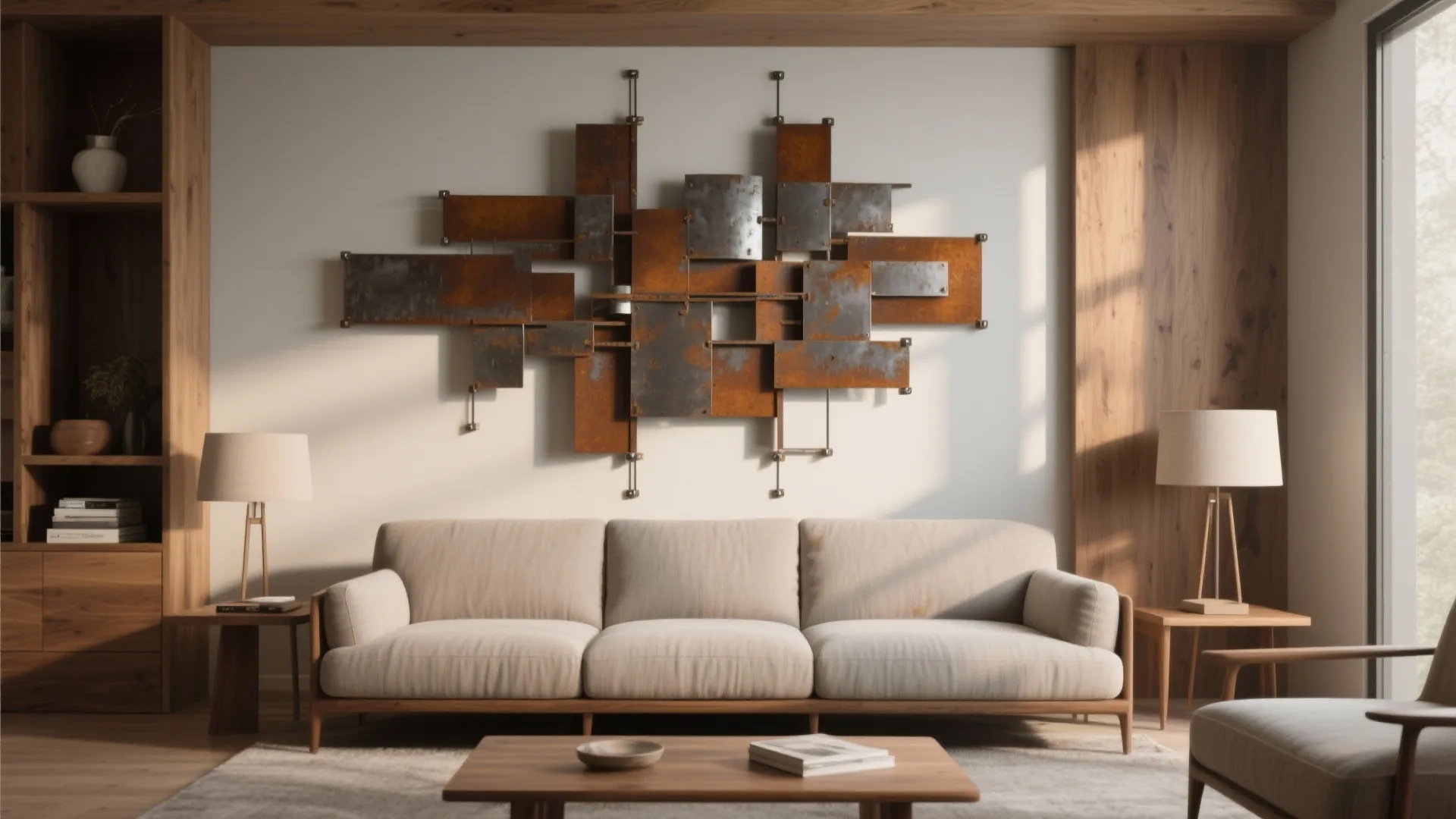 Bold Metal Wall Art Ideas for Large Living Rooms: 5 creative ways to use extra large metal wall art to transform your living room — space-saving tips from a seasoned designer