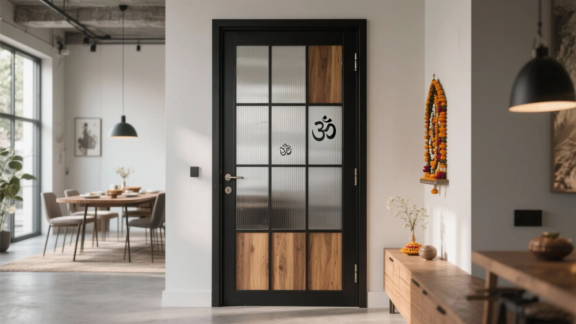 Metal-Wood Hybrid Doors with Etched Motifs