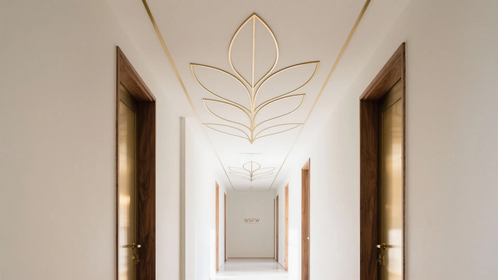 Metal or Timber Inlays Forming Botanical Motifs