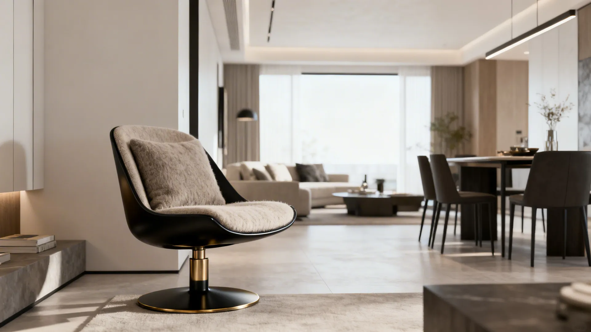 3. Minimalist Metal-Base Swivel for Open Plans