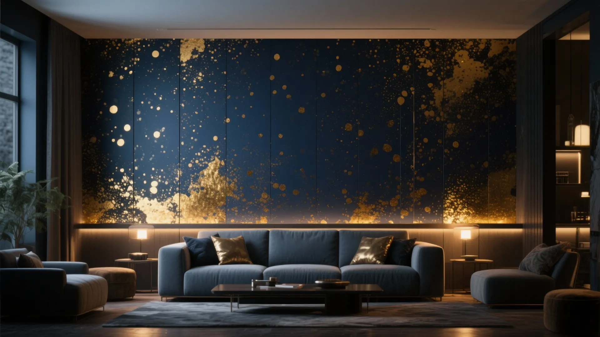 Bold Accent Wall With Metallic Finish