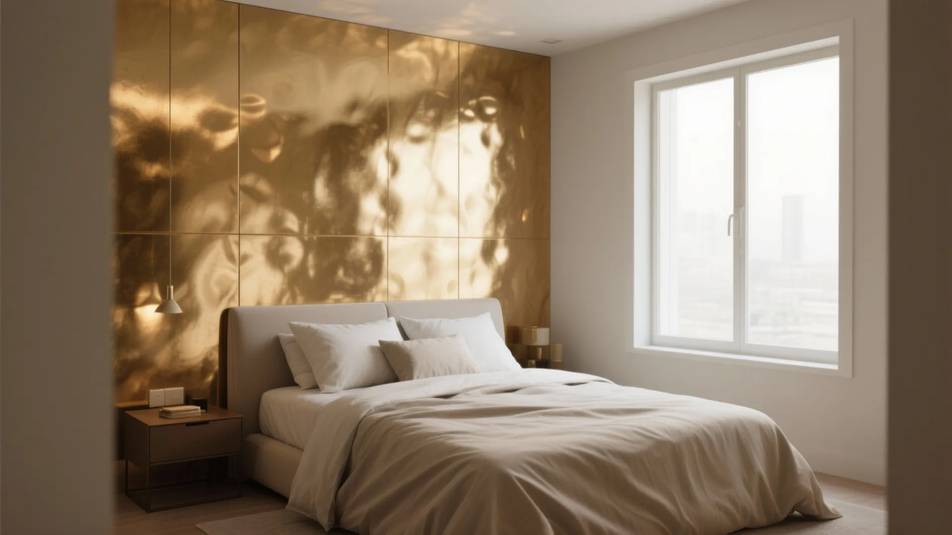 1. One accent wall with a metallic glaze