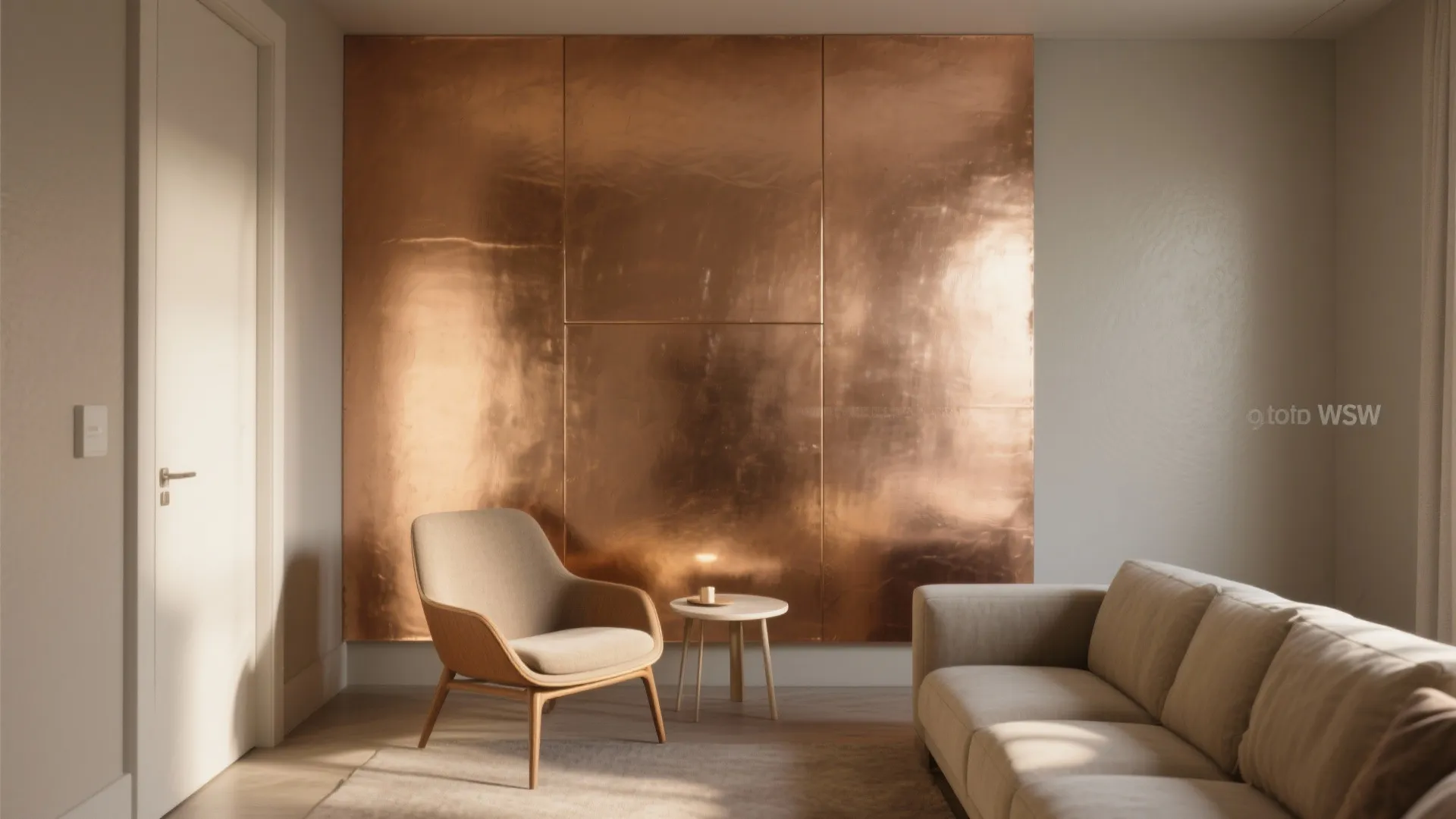 1. Metallic Accent Wall with Matte Surrounds