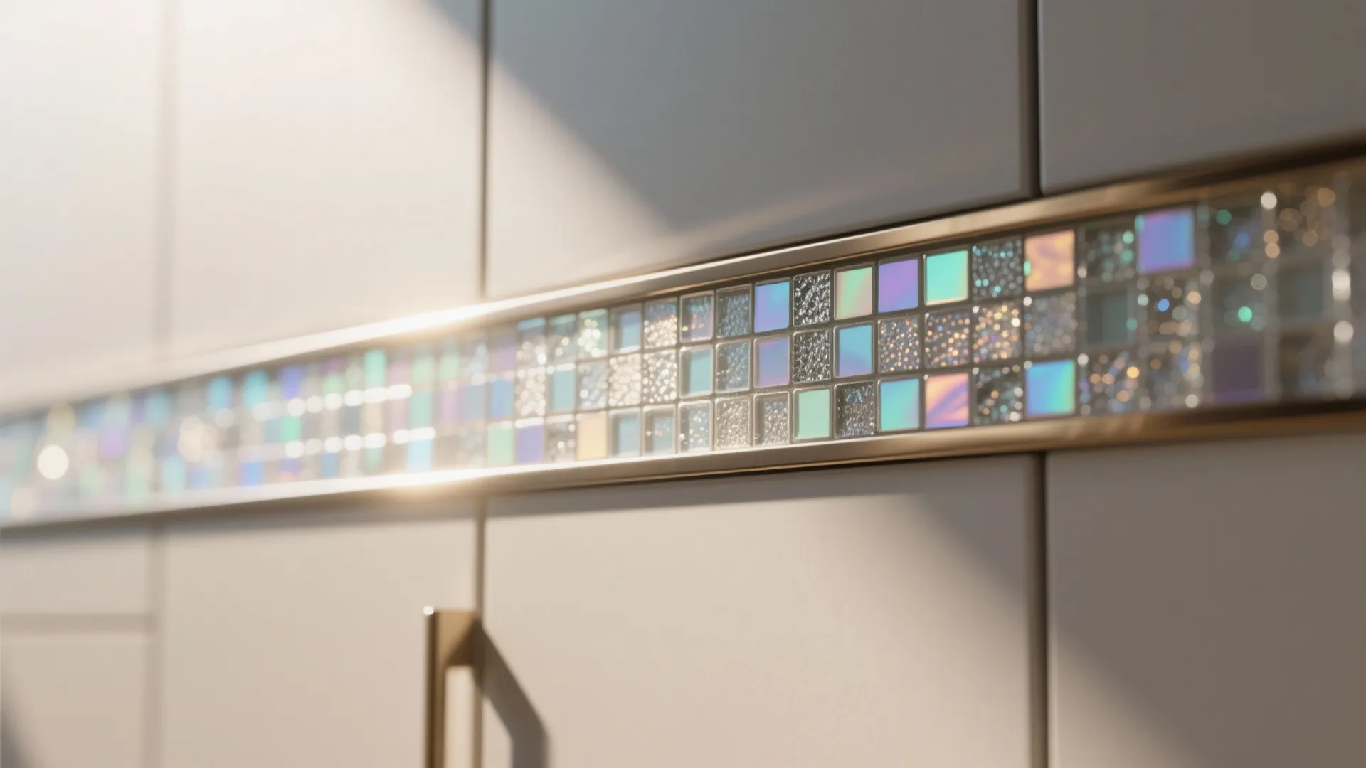 5. Metallic or iridescent glass accents for light and sparkle