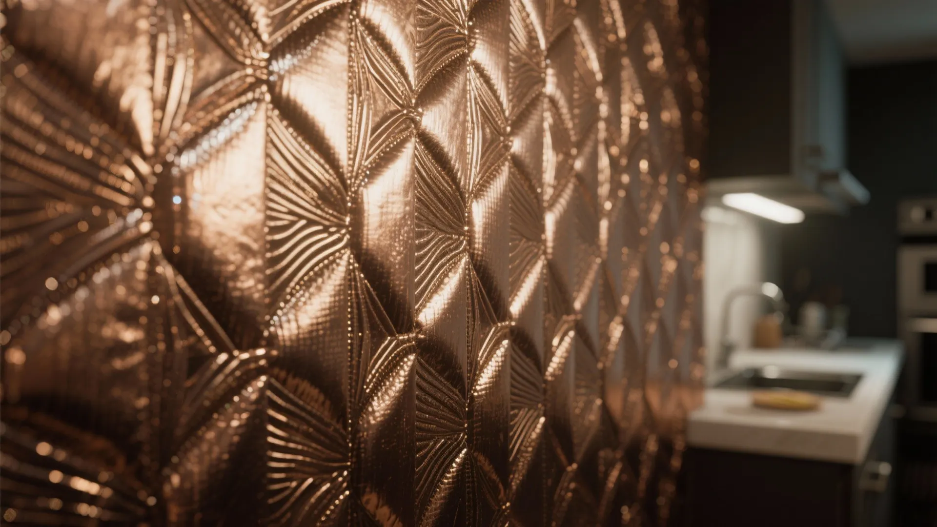 4. Metallic-accented wallpaper for luxe on a budget