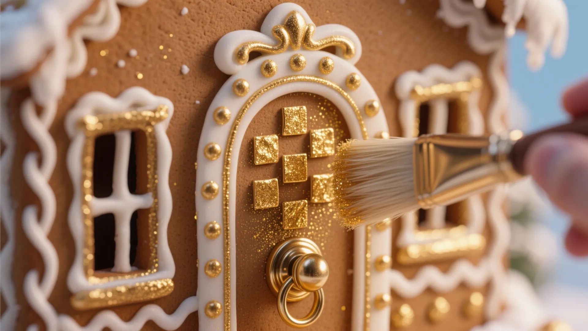 4. Metallic highlights and edible leaf for luxe accents