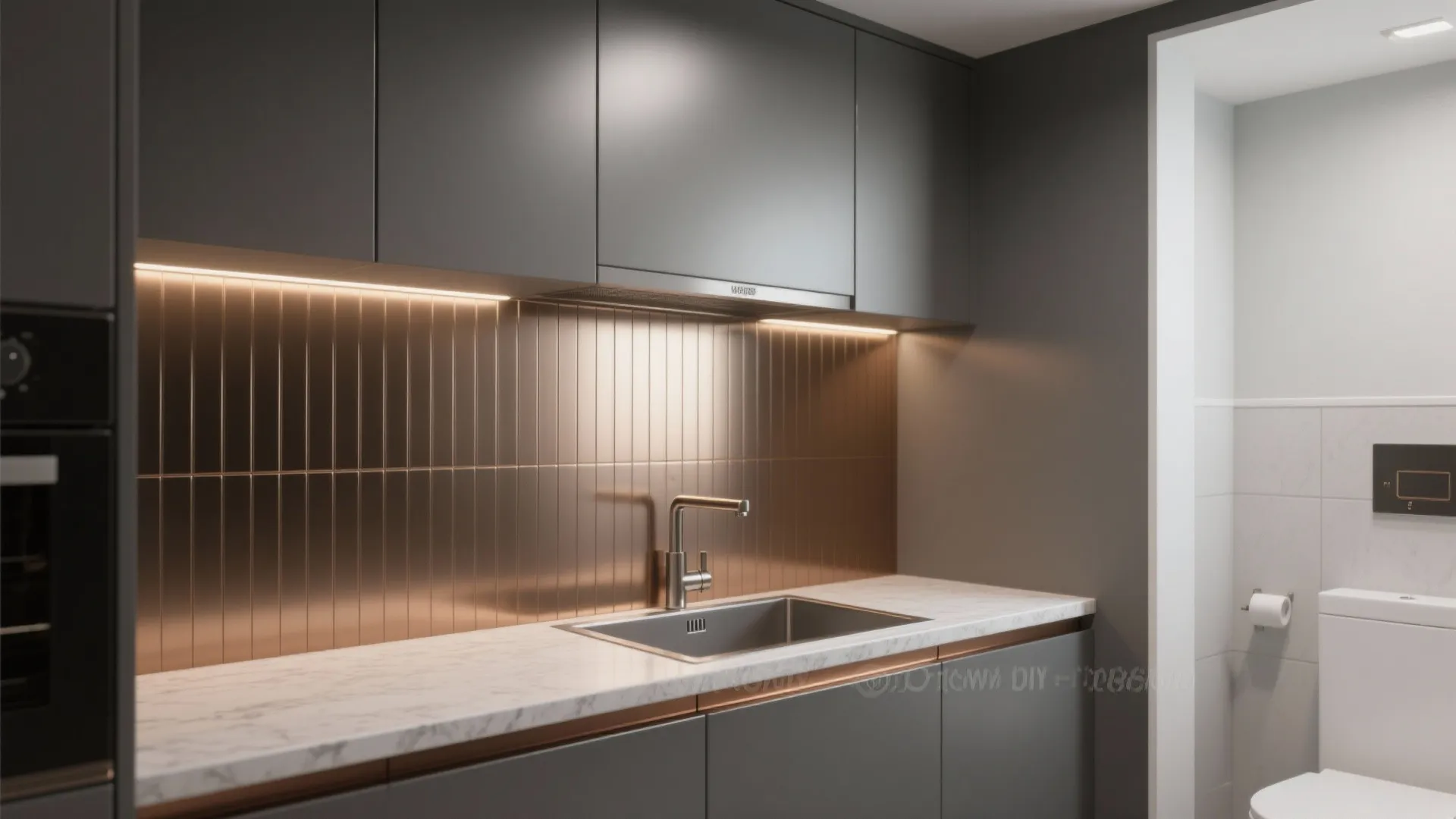 5. Metallic backsplashes and cabinetry accents