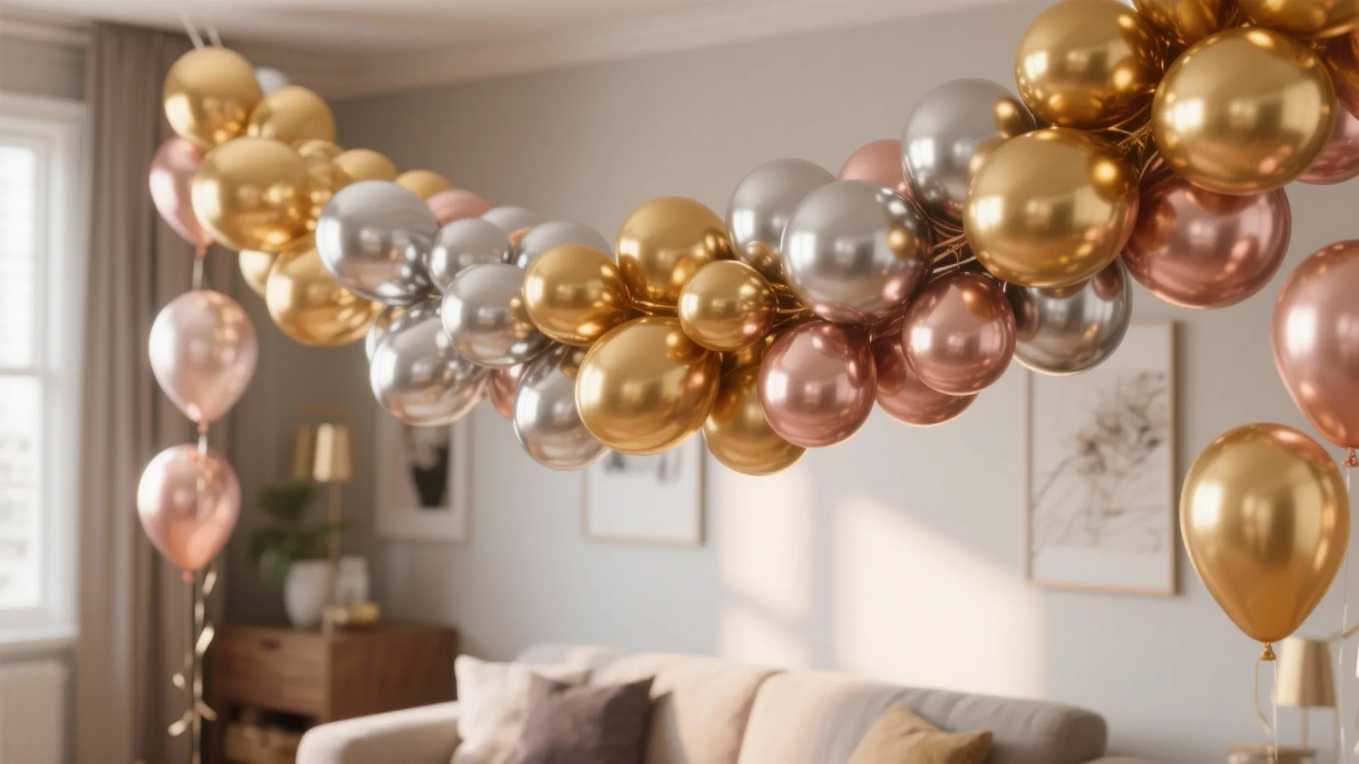 Metallic Balloon Garlands