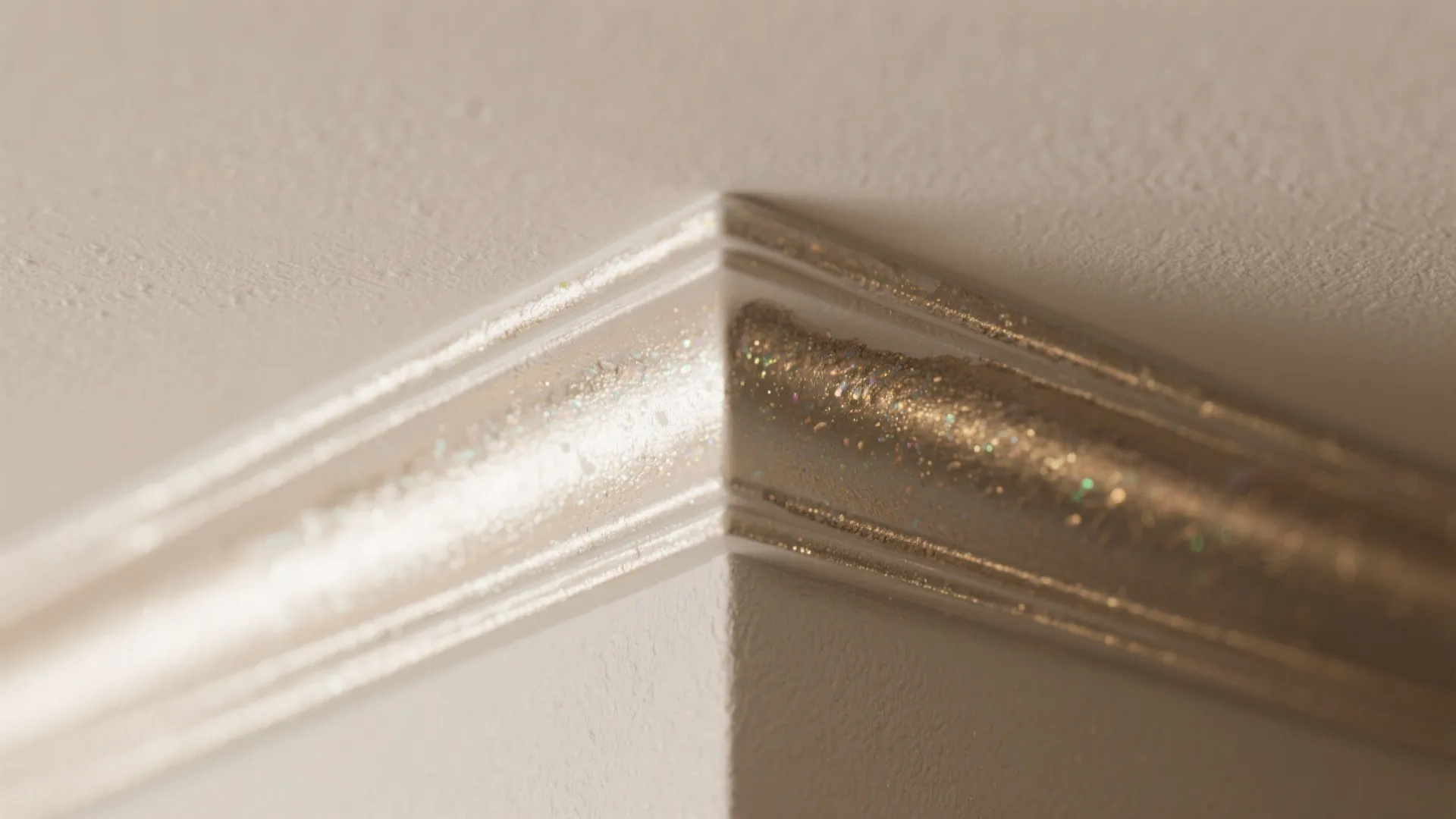 5. Subtle metallic wash on the ceiling or wardrobe wall