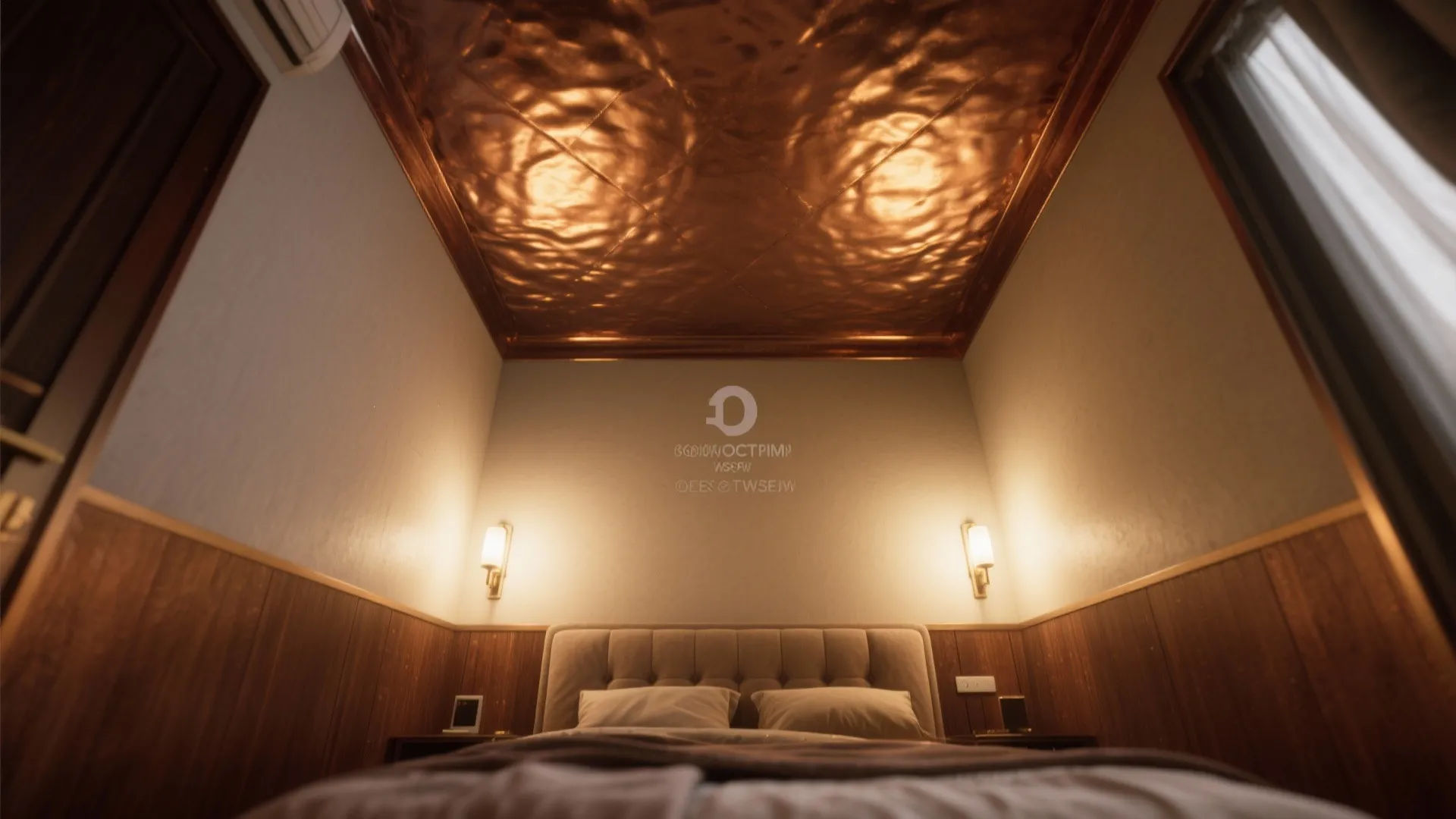 3. Metallic ceilings for a cozy, enveloping glow