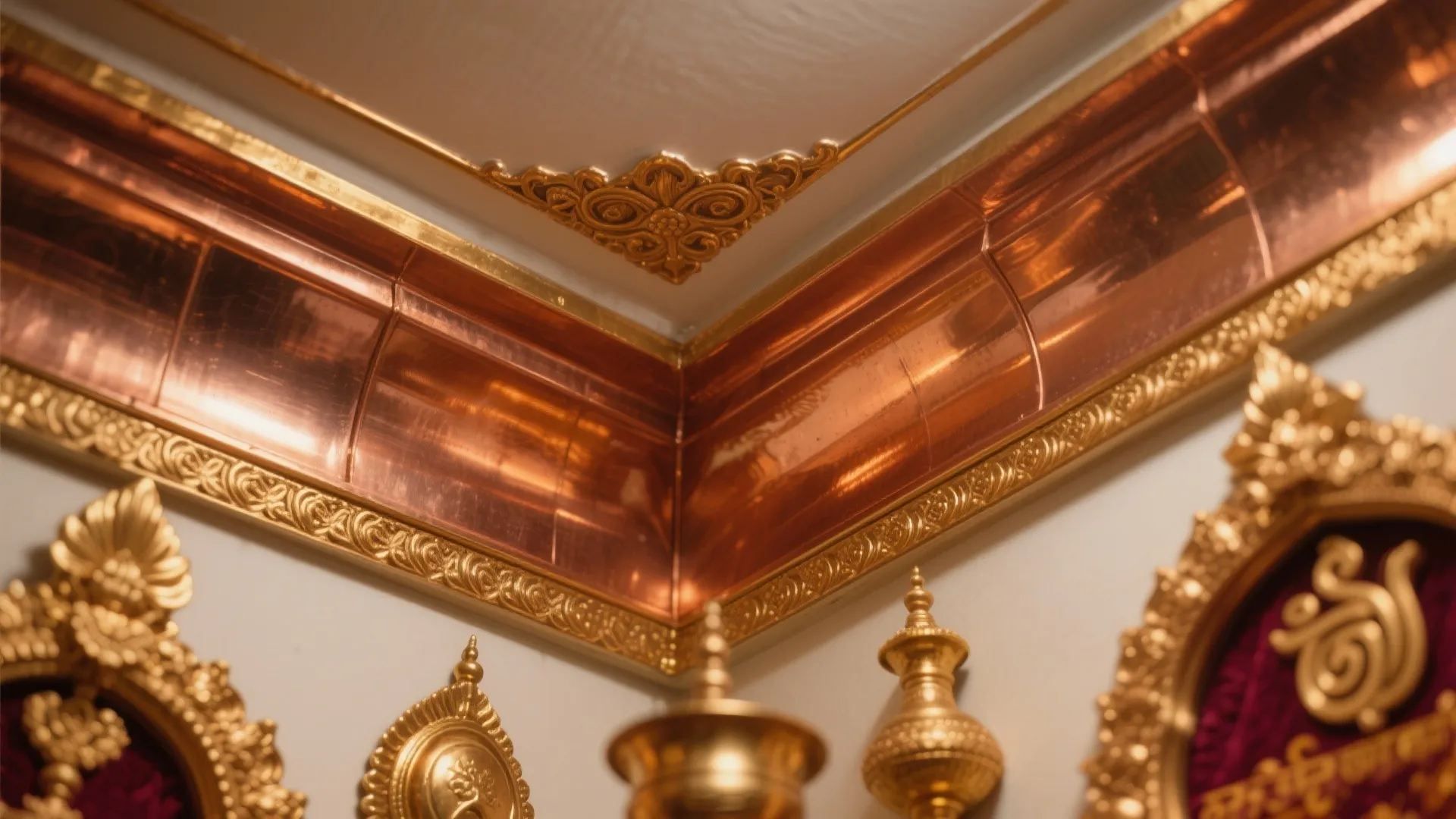 Metallic Finish Ceiling Accents