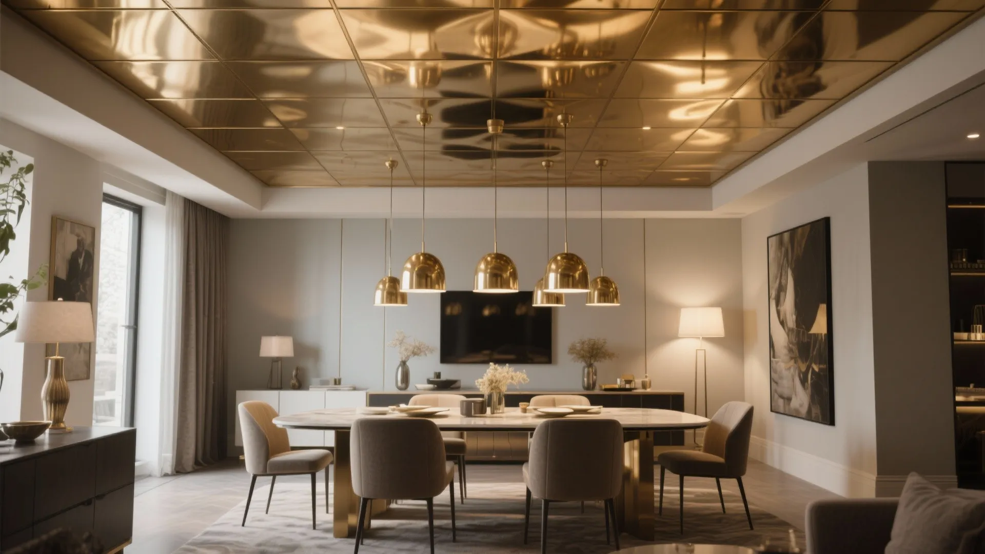 Metallic Finishes with Strategic Lighting