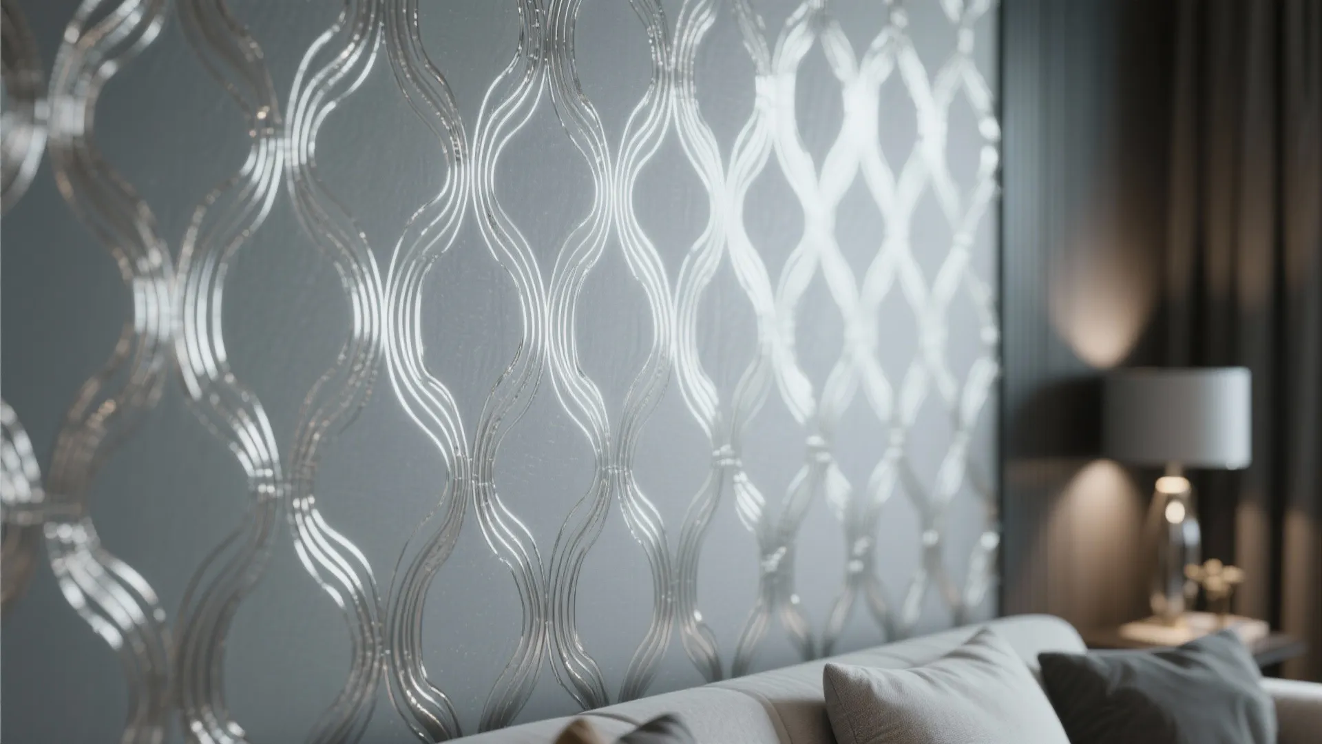 Metallic Accented Grey Wallpaper