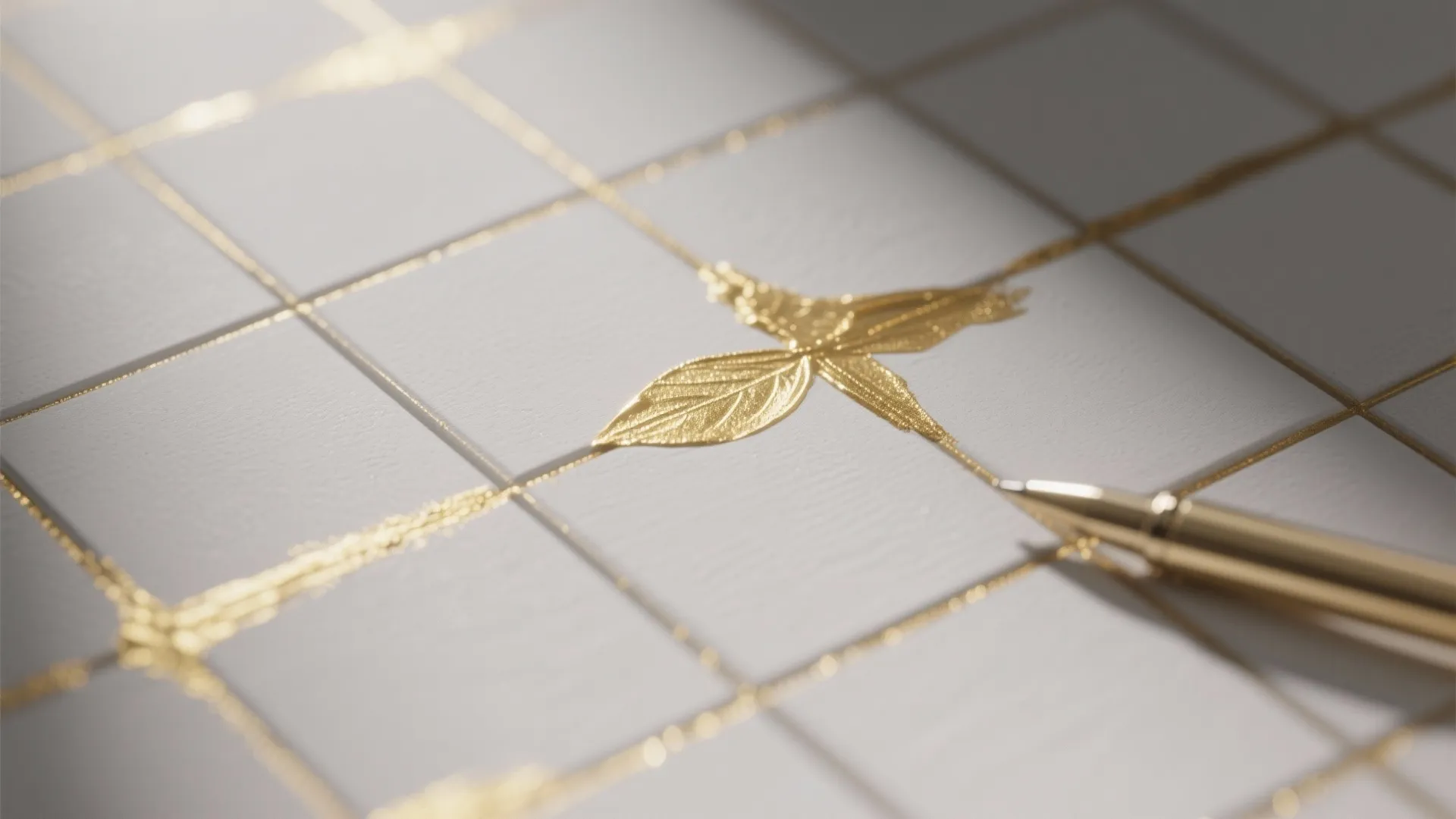 5. Minimal Grid with Metallic Accents