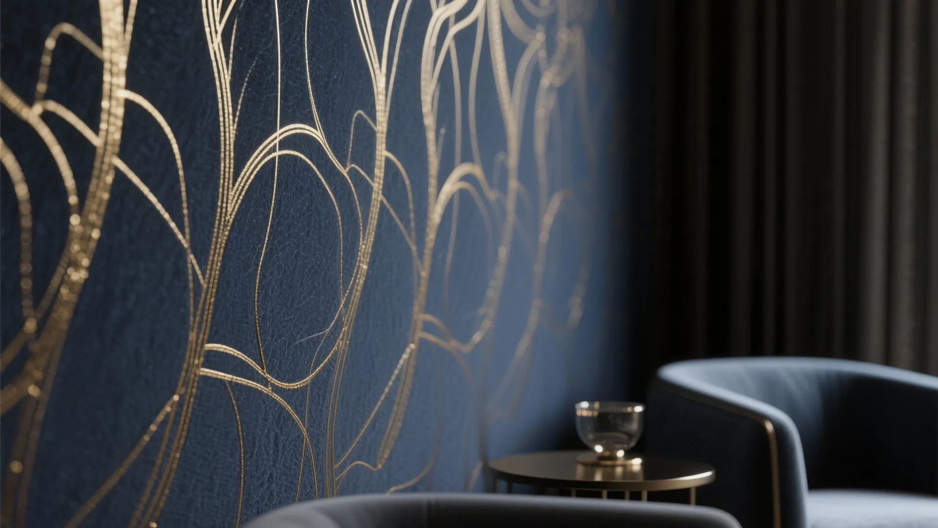 7. Metallic Accent Wallpapers