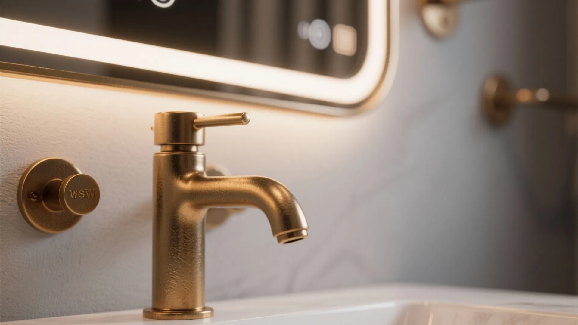 4. Metallic accents and smart mirrors