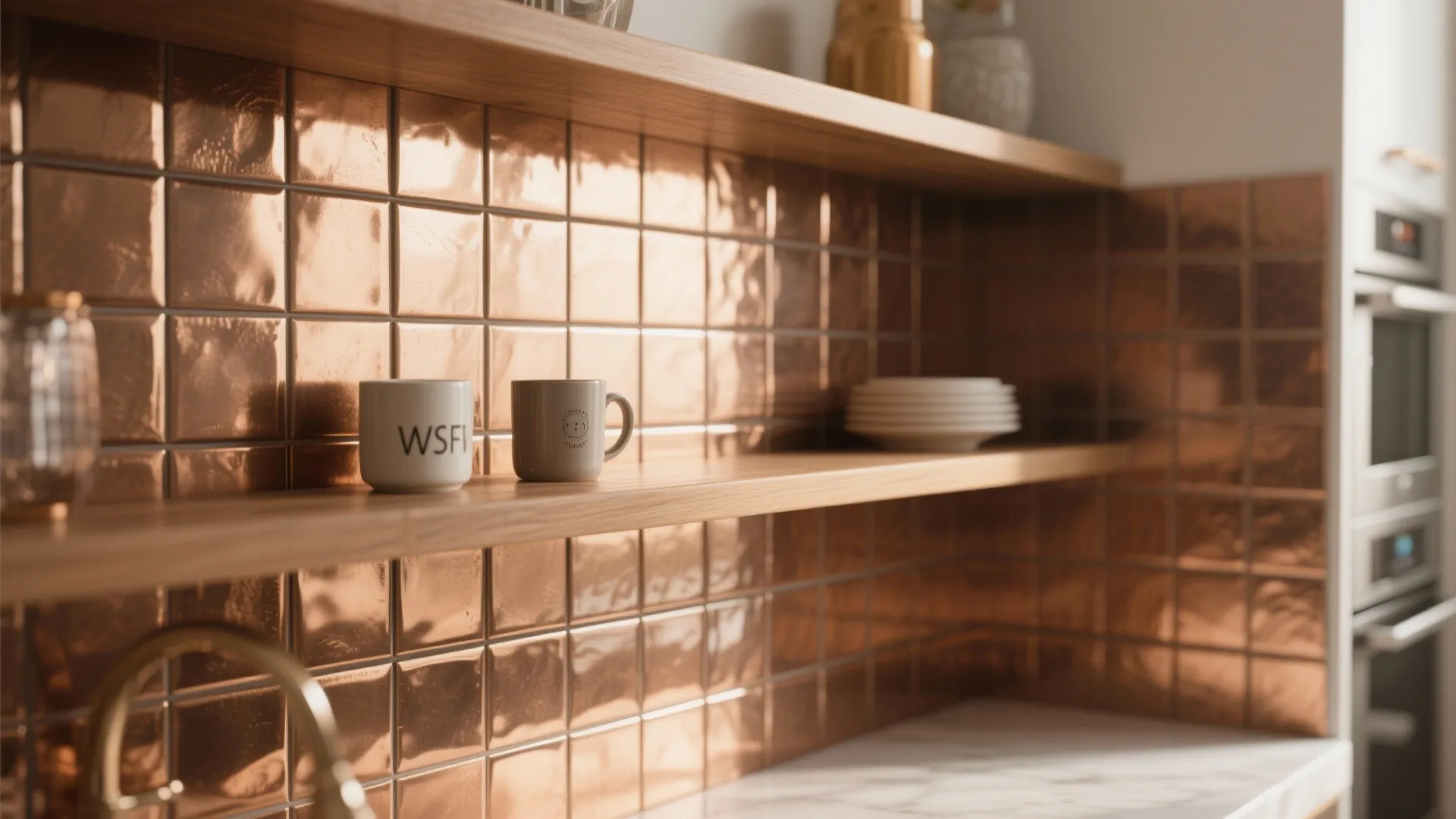 5. Metallic or Mirror Tiles