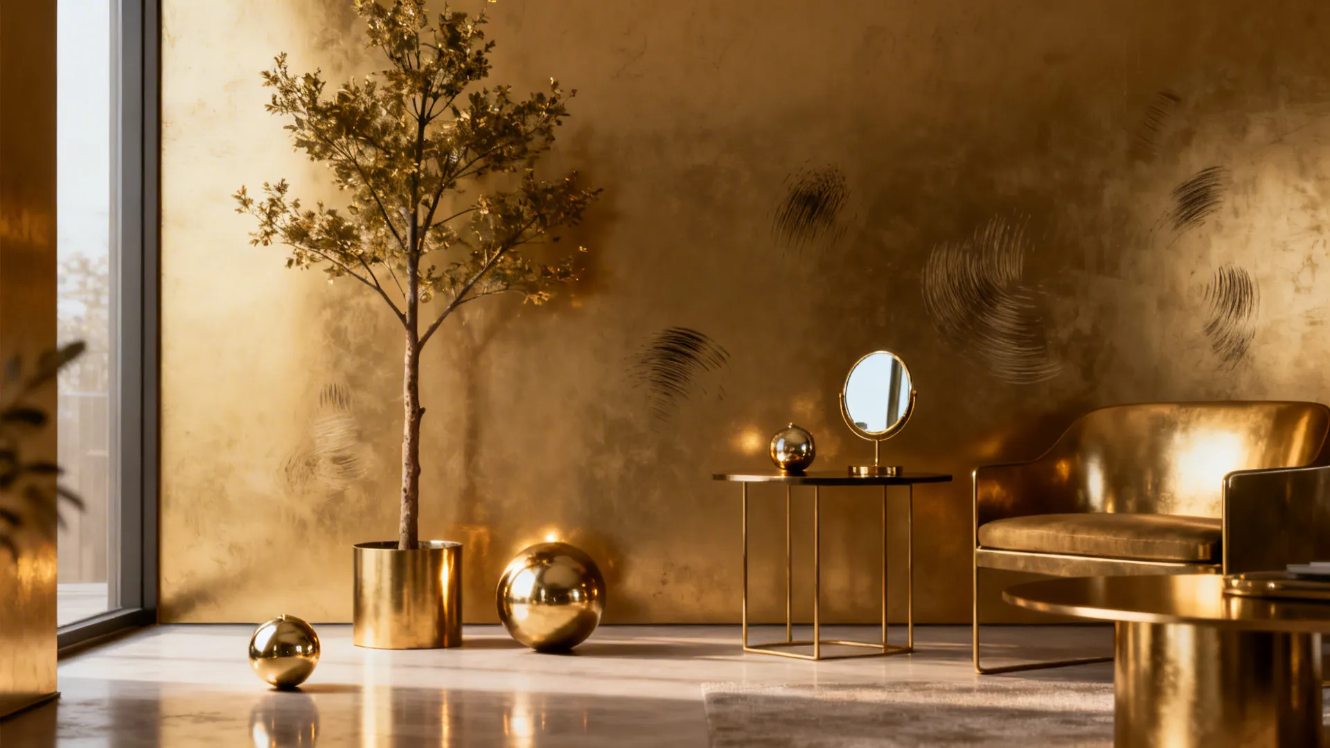 2. Monochrome Metallic Accents