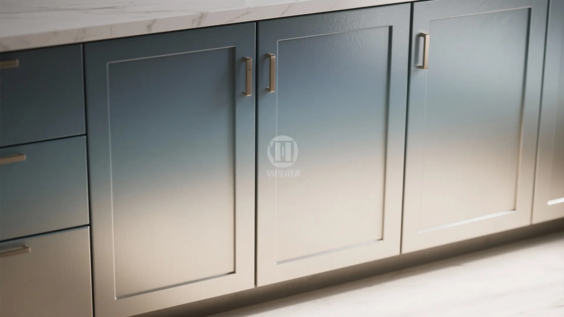 4. Metallic ombré cabinetry for a subtle statement