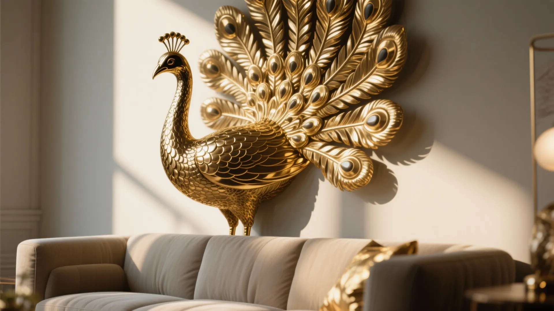 Metallic Peacock Wall Art