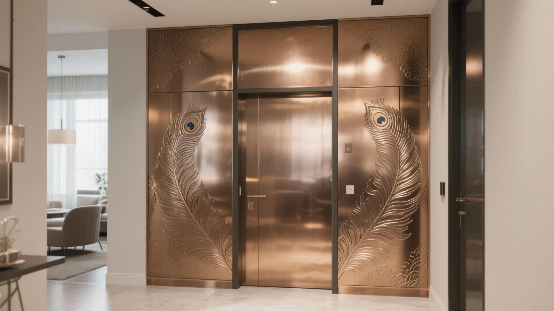 Metallic Peacock Wall Art Panels