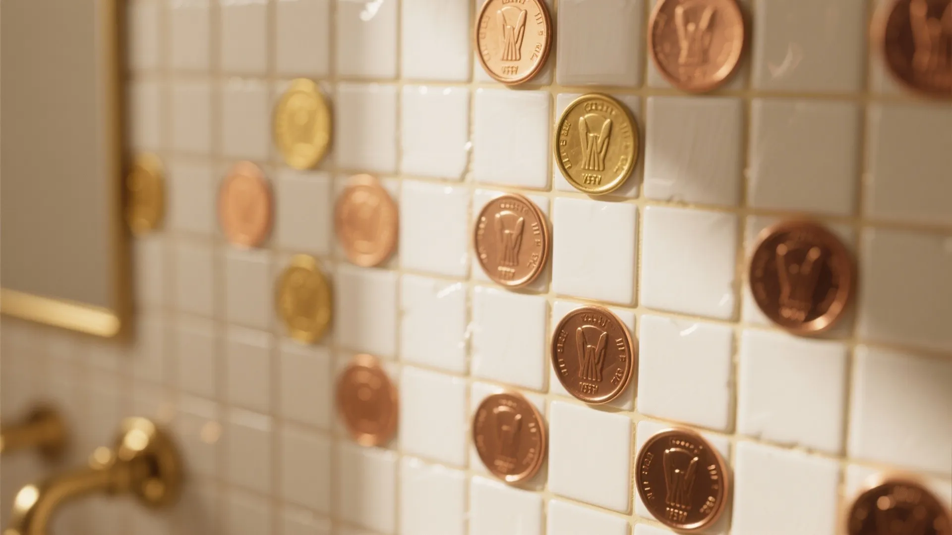 8. Metallic Penny Tile Highlights