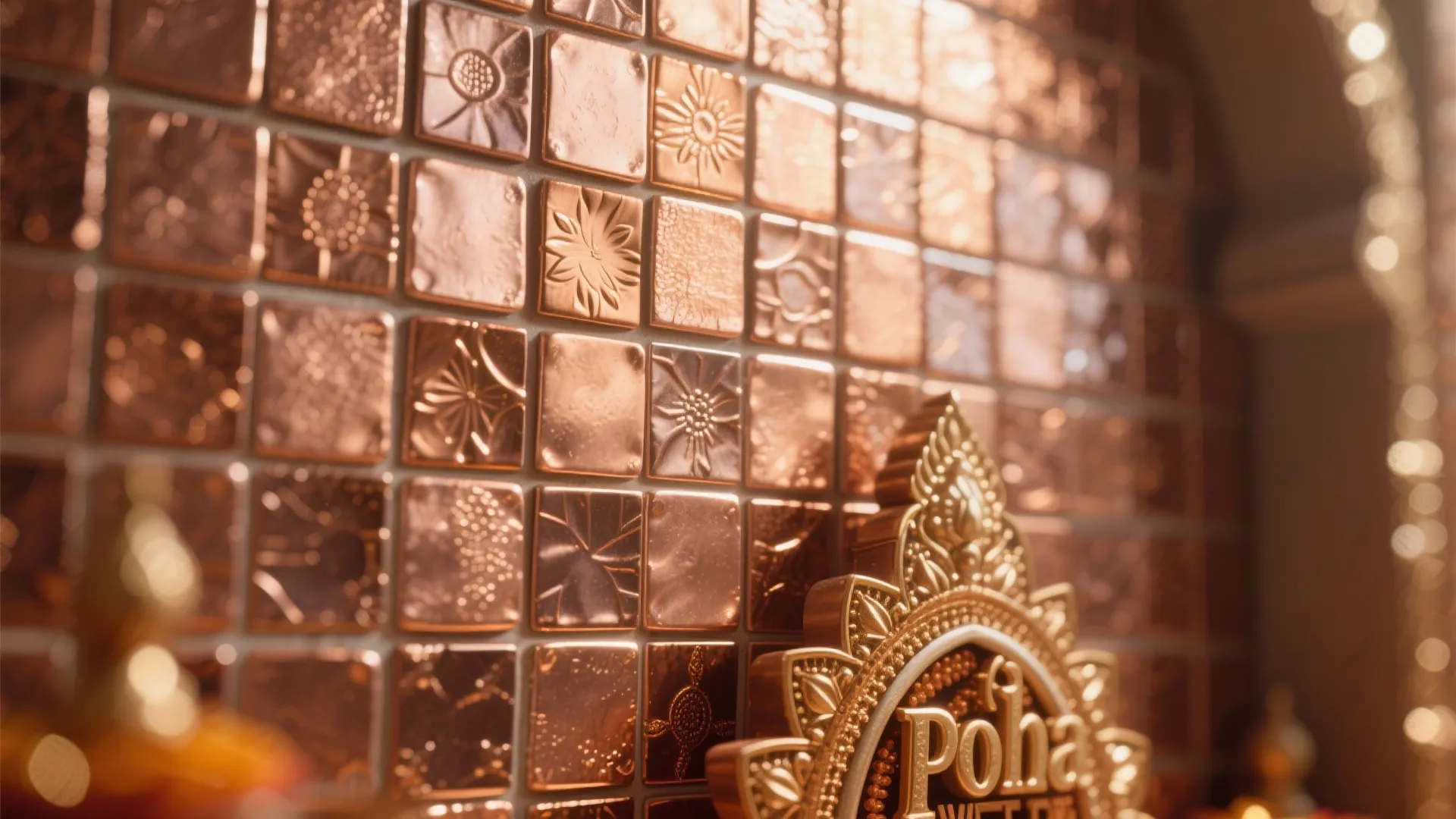 Metallic Mosaic Wall Finish