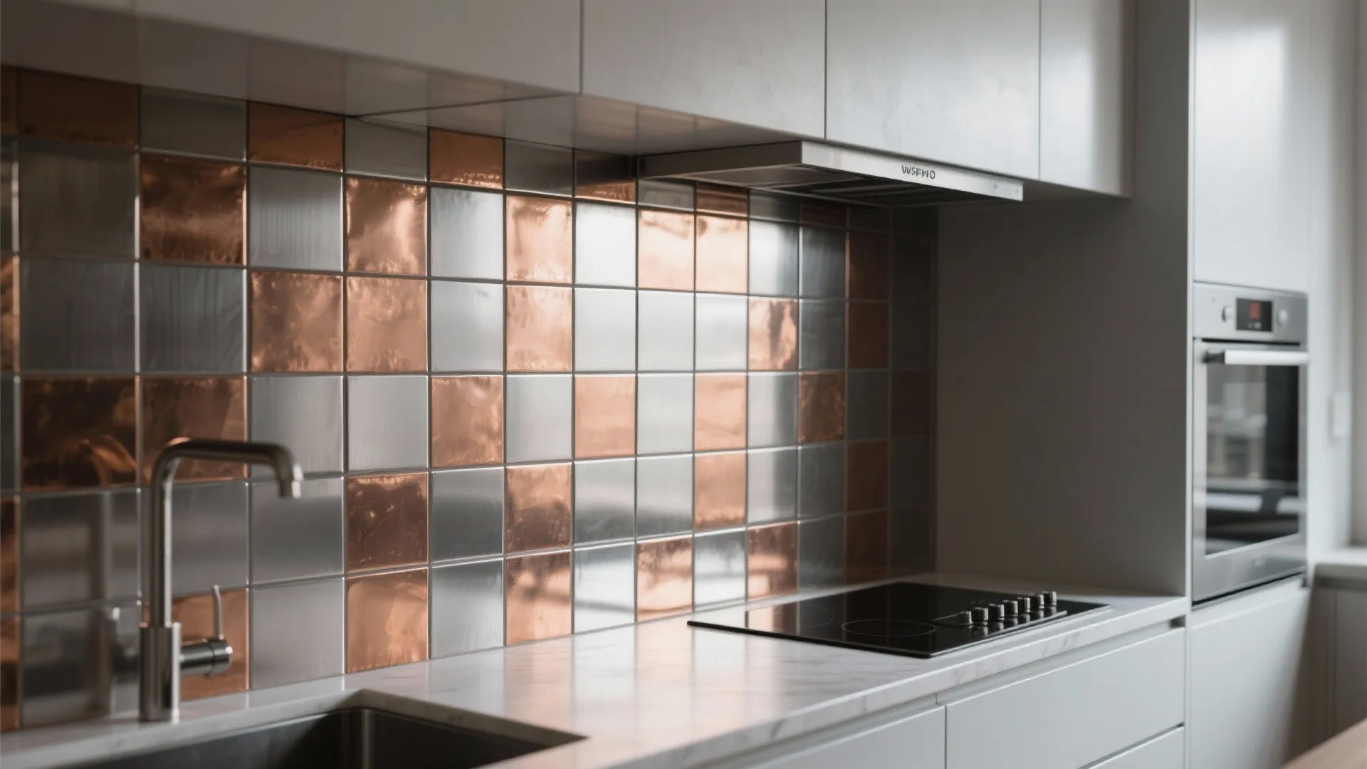9. Metallic Tiles for an Industrial Edge