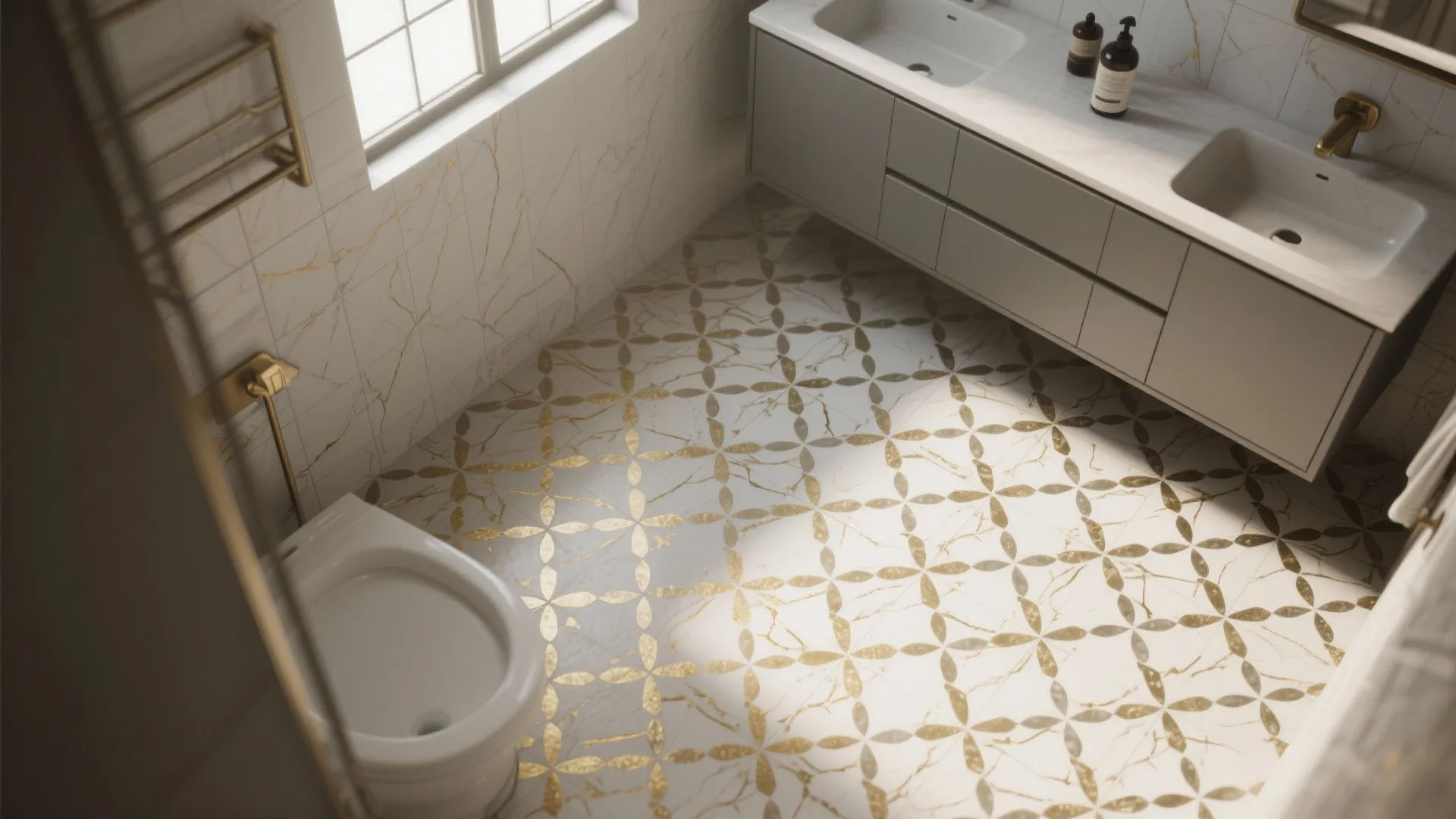 Patterned Tiles with Metallic Veins