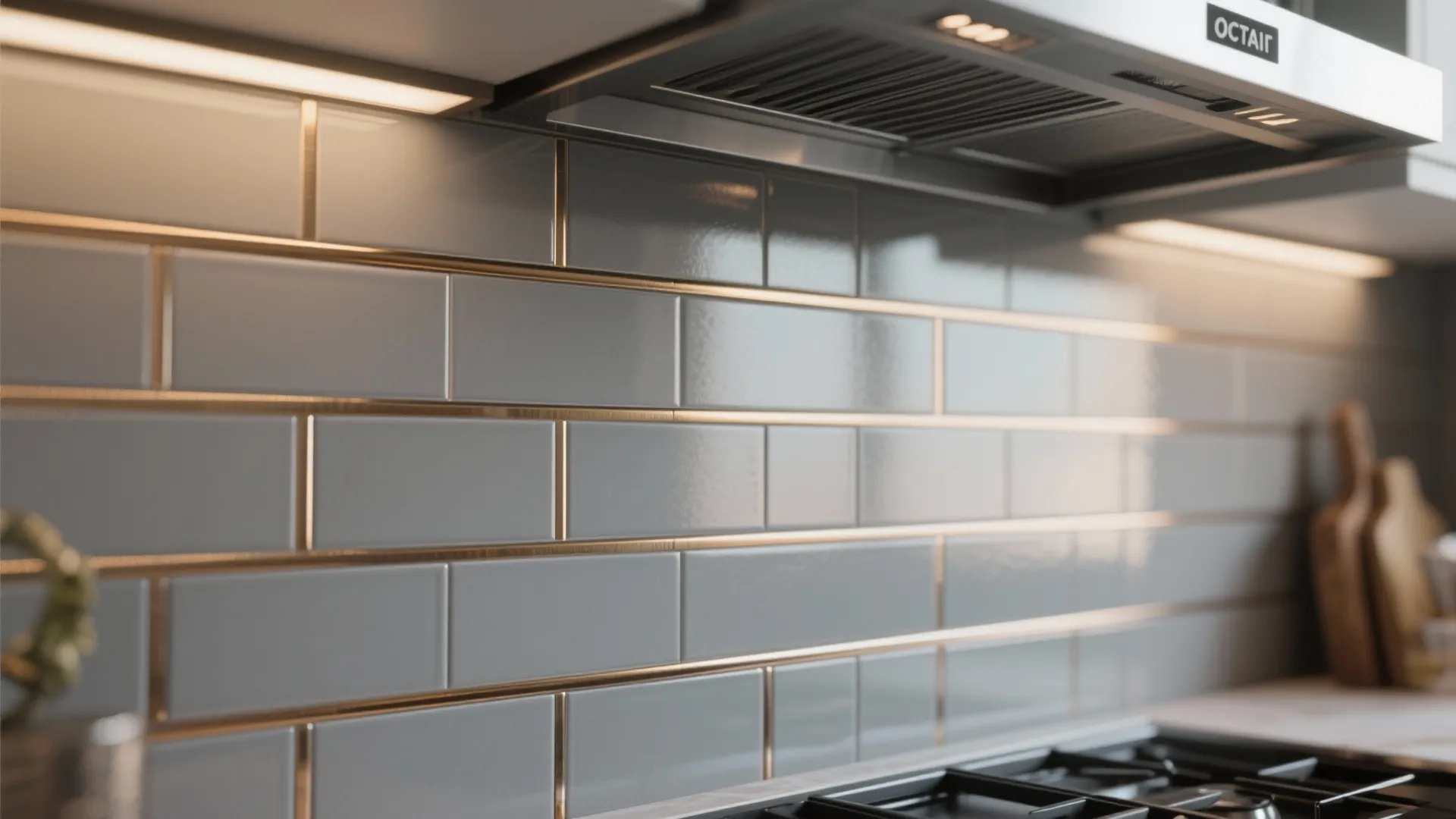 4. Metallic-Trimmed Tile for a Touch of Glam