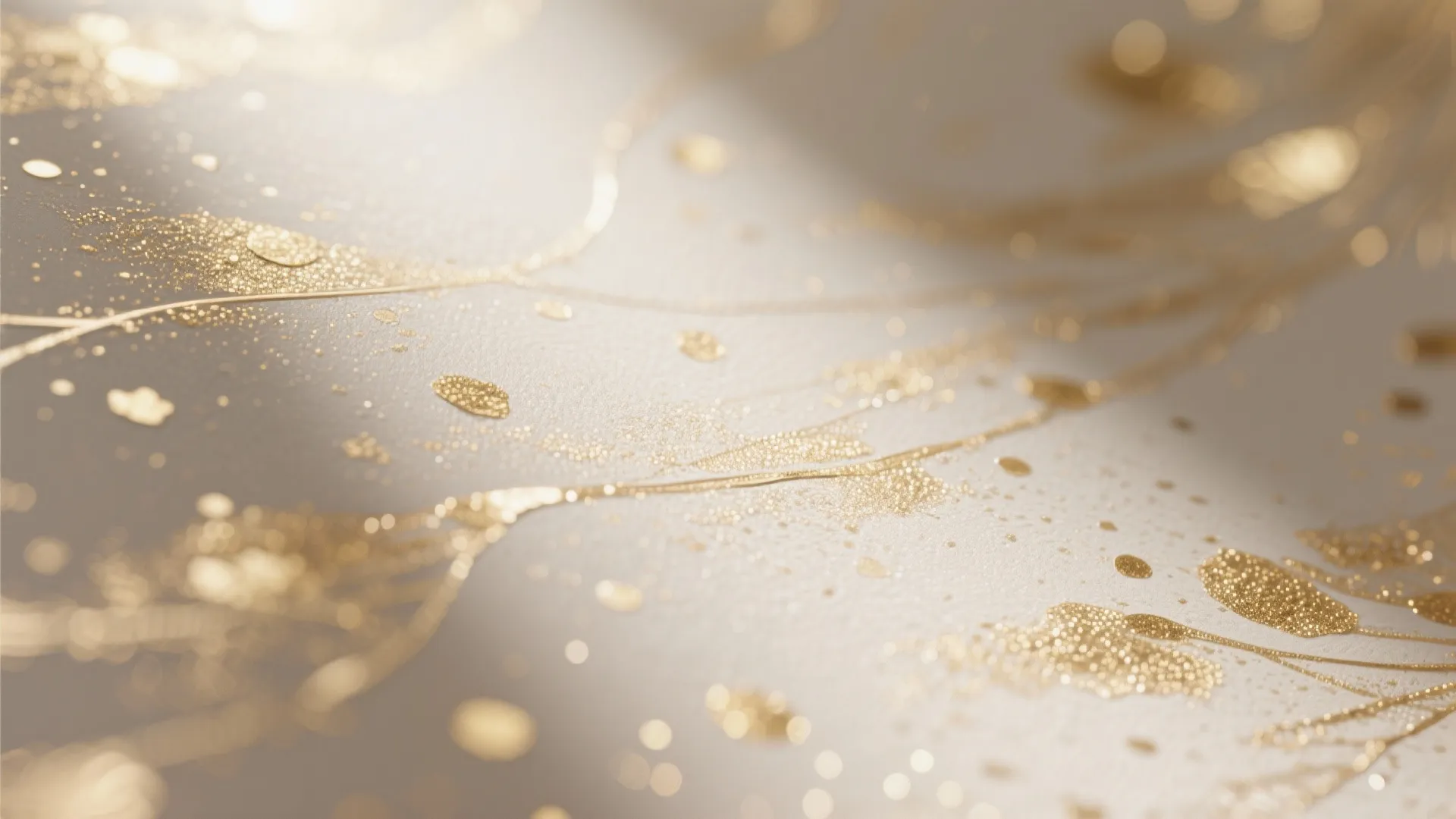 Close-up of wallpaper with soft gold metallic flecks