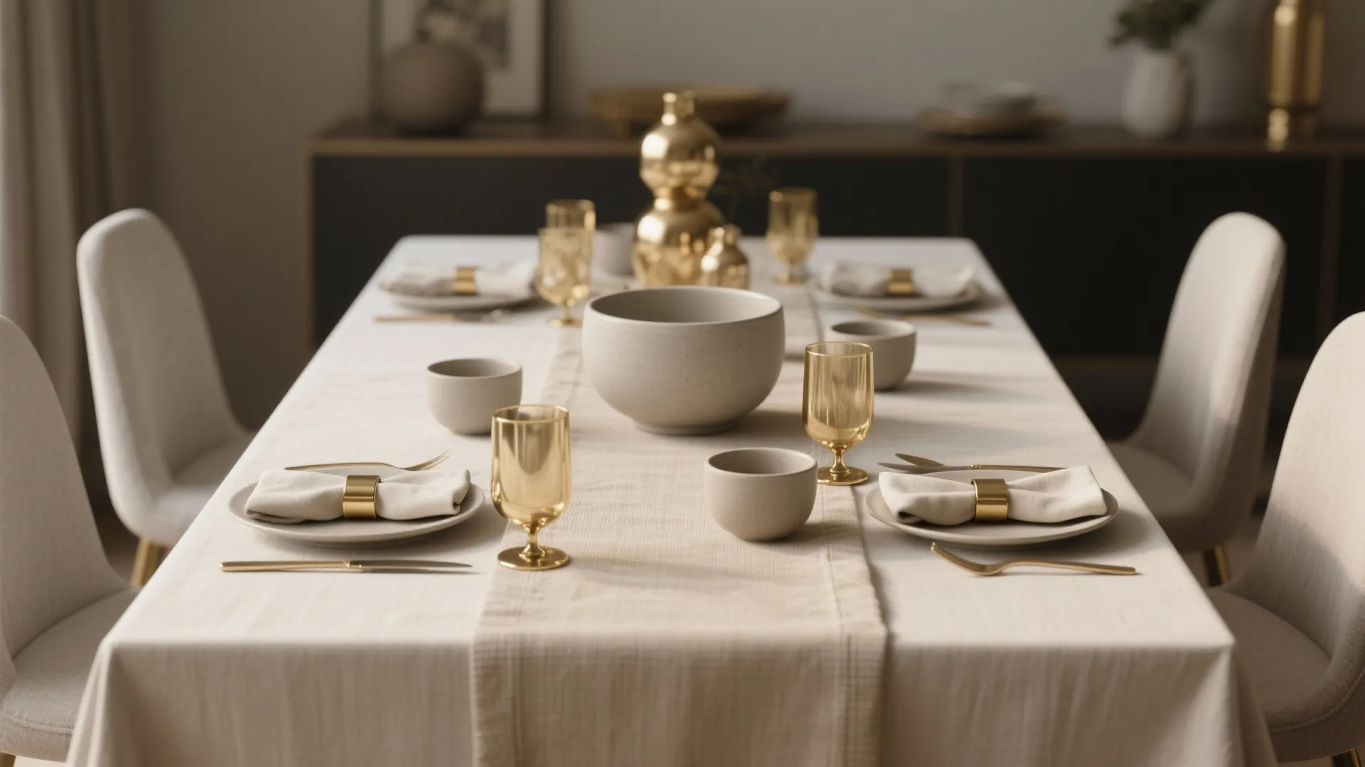 Metallic Accents with Soft Neutrals