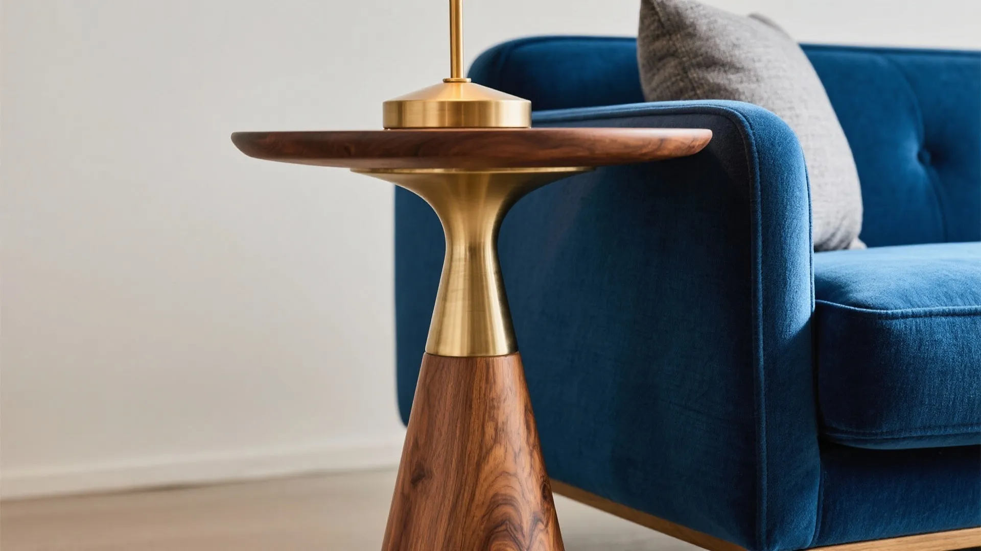 4. Mix metals and wood tones to warm the palette