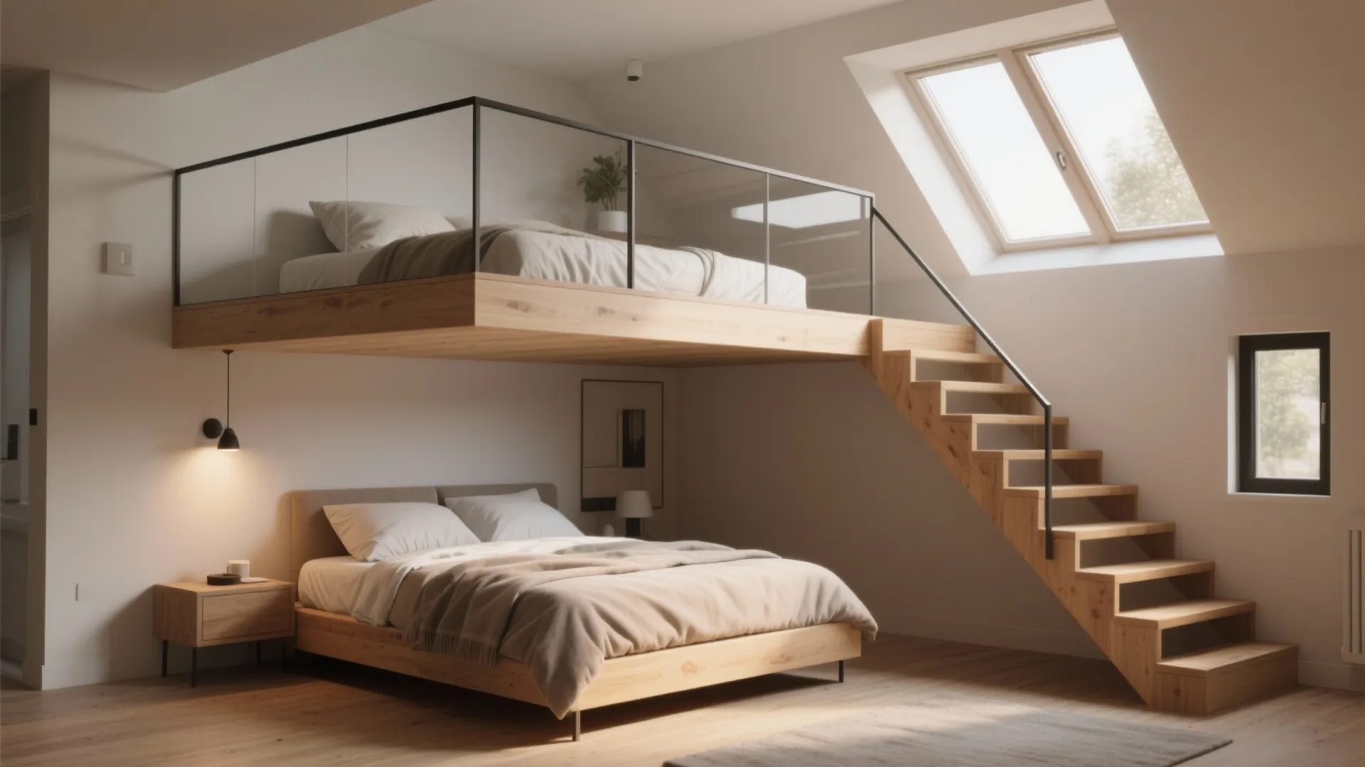 Split-Level Loft Bedroom