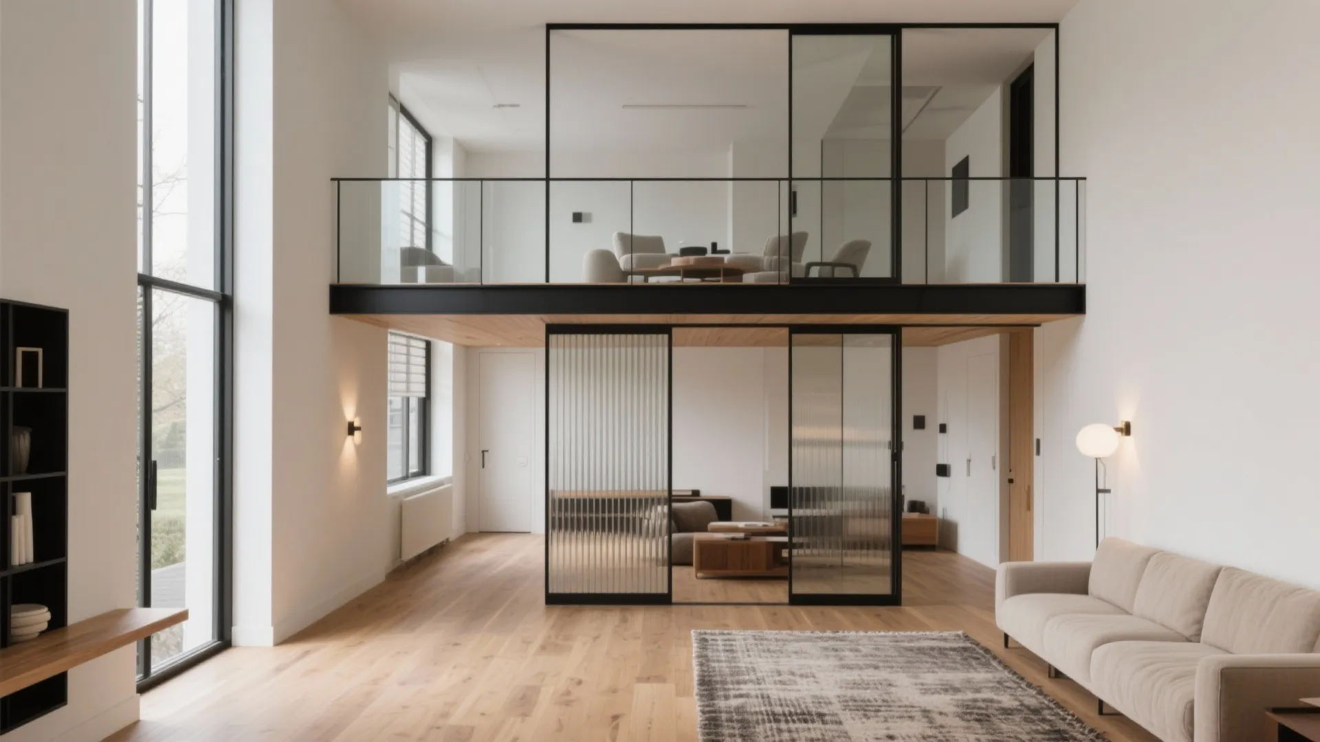 Mezzanine Railing That Frames the View