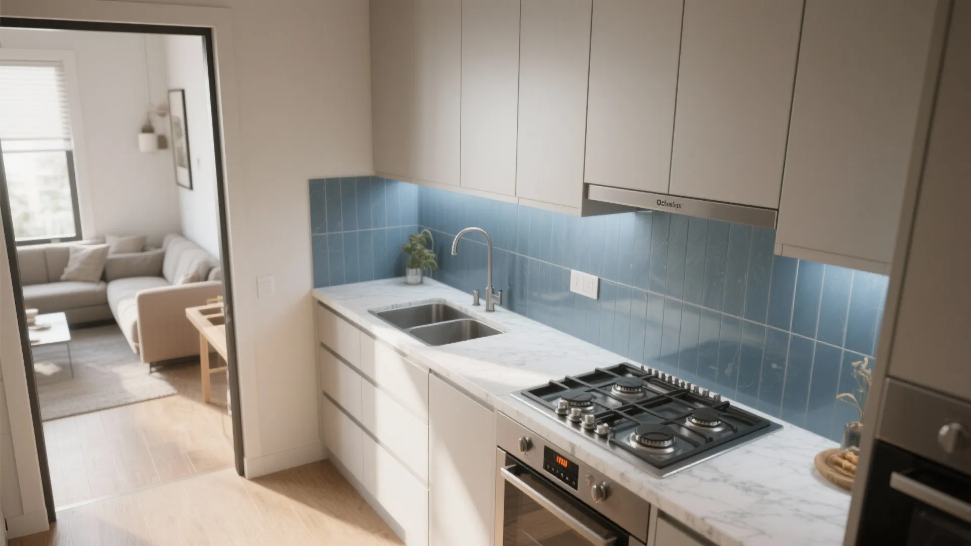 3. Easy-Clean Mica Laminate Backsplash