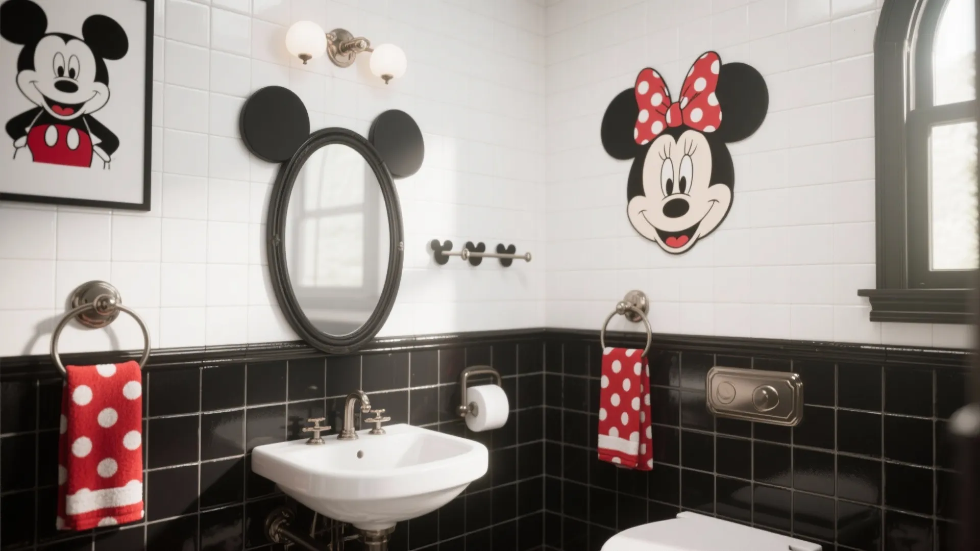 1. Mickey & Minnie Monochrome