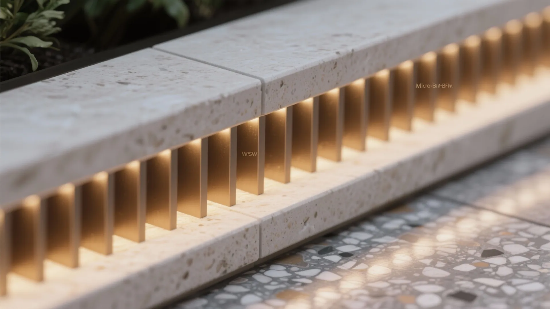 Material-led glow: stone, wood, and micro-baffles
