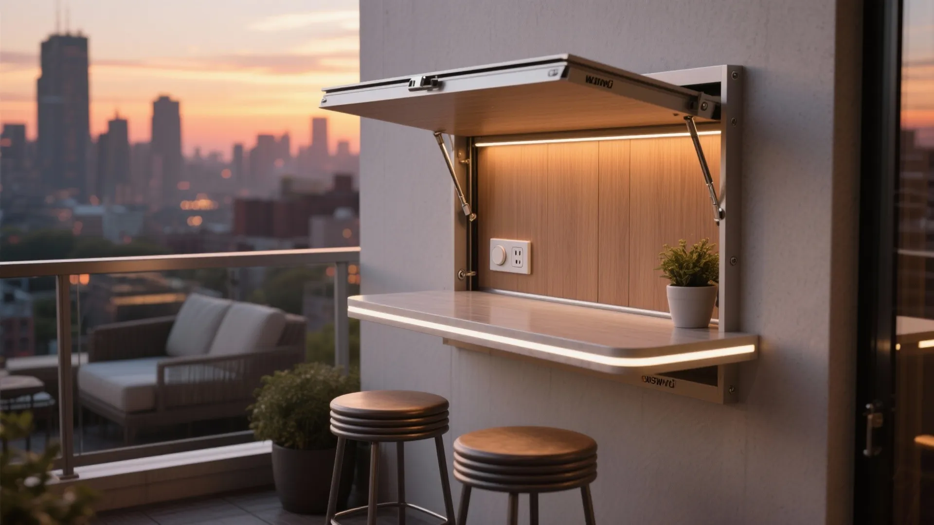 5) Micro Bar or Café Niche: Counter + Power + Lighting