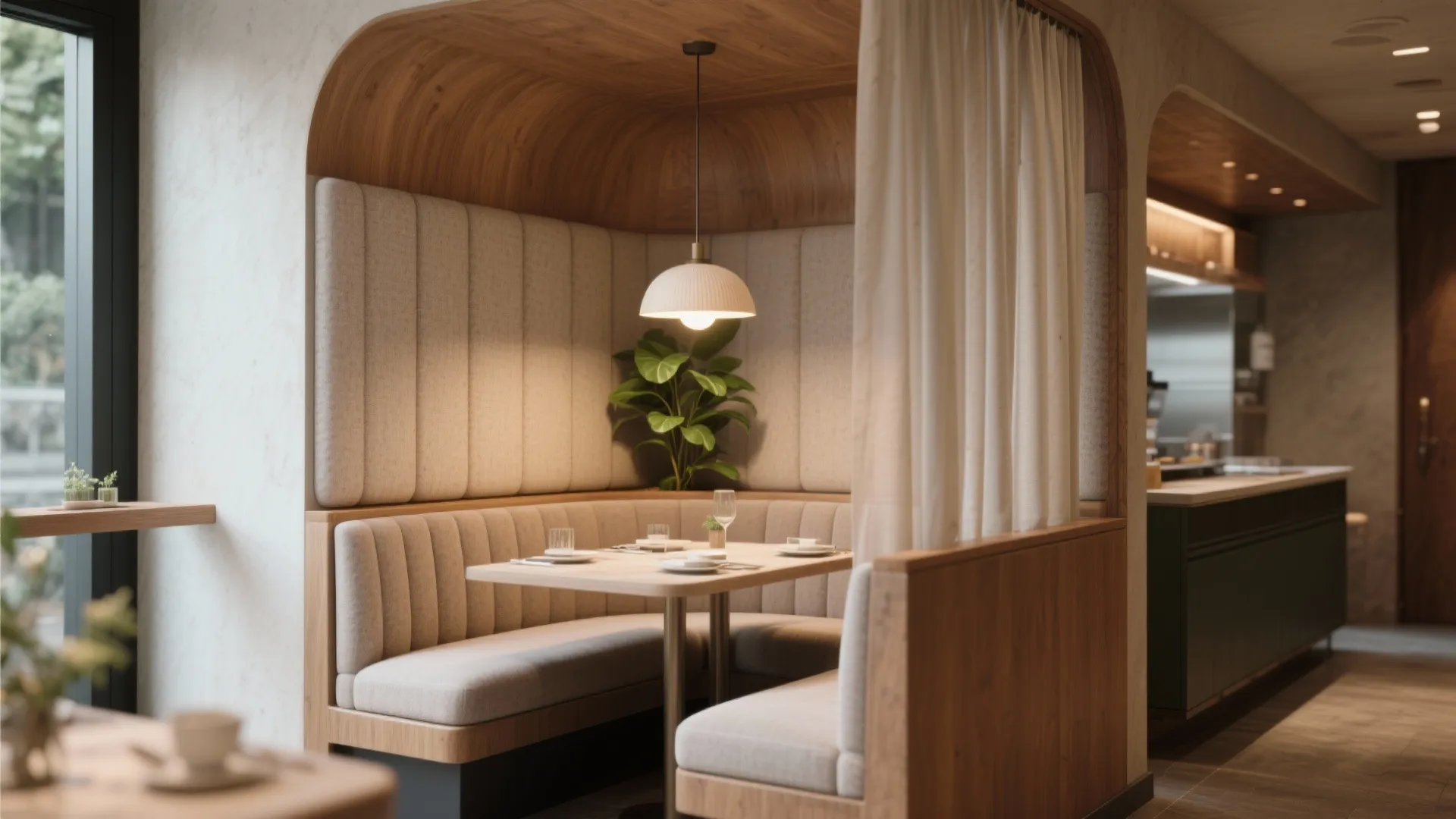 1. Micro Booths with Curtains