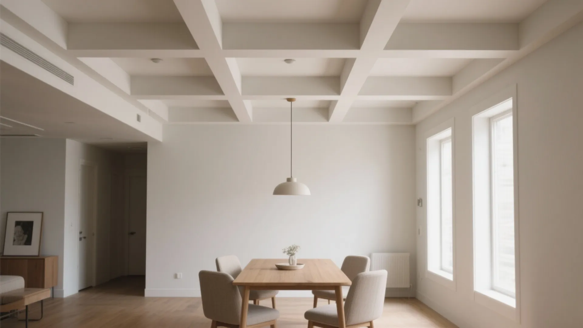 Micro-Coffered or Shallow Beam Grid to Zone the Table
