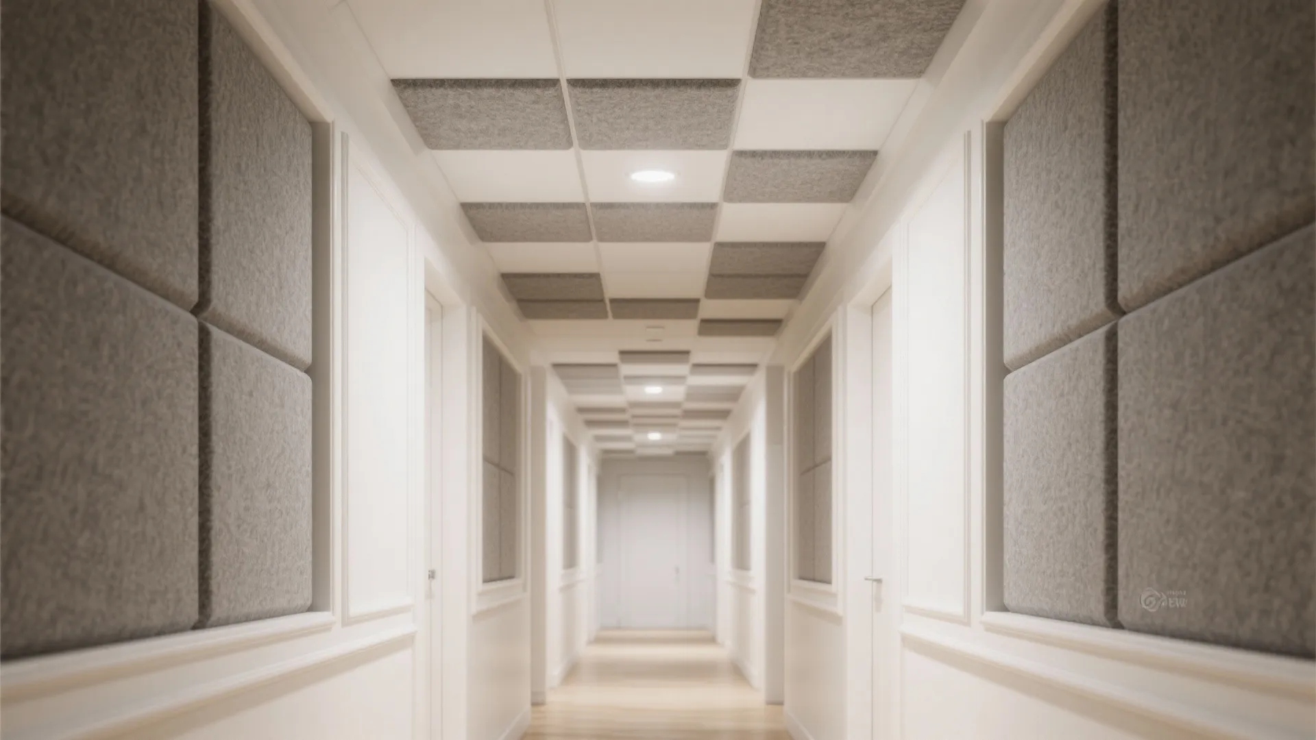 Micro-Coffered Ceiling with Acoustic Panels