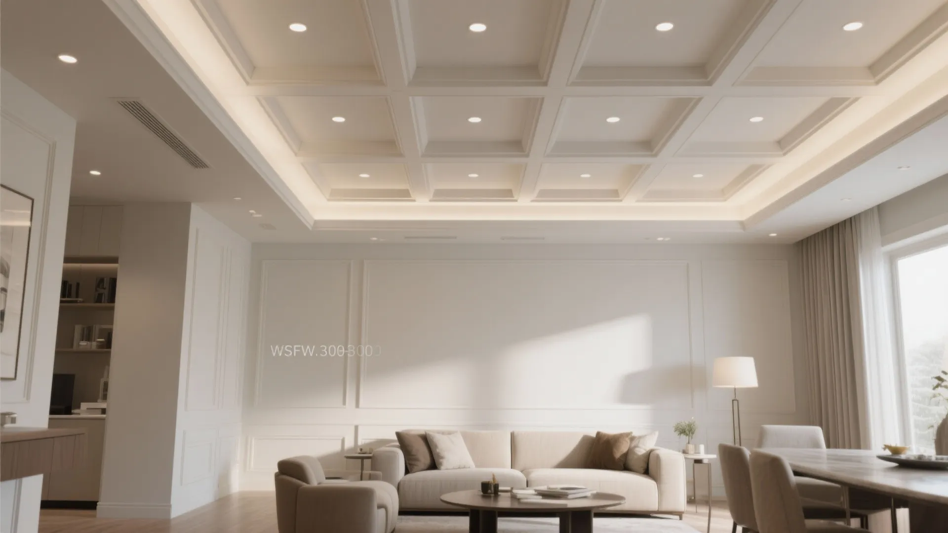 Micro-Coffered Ceiling to Zone a Small Hall