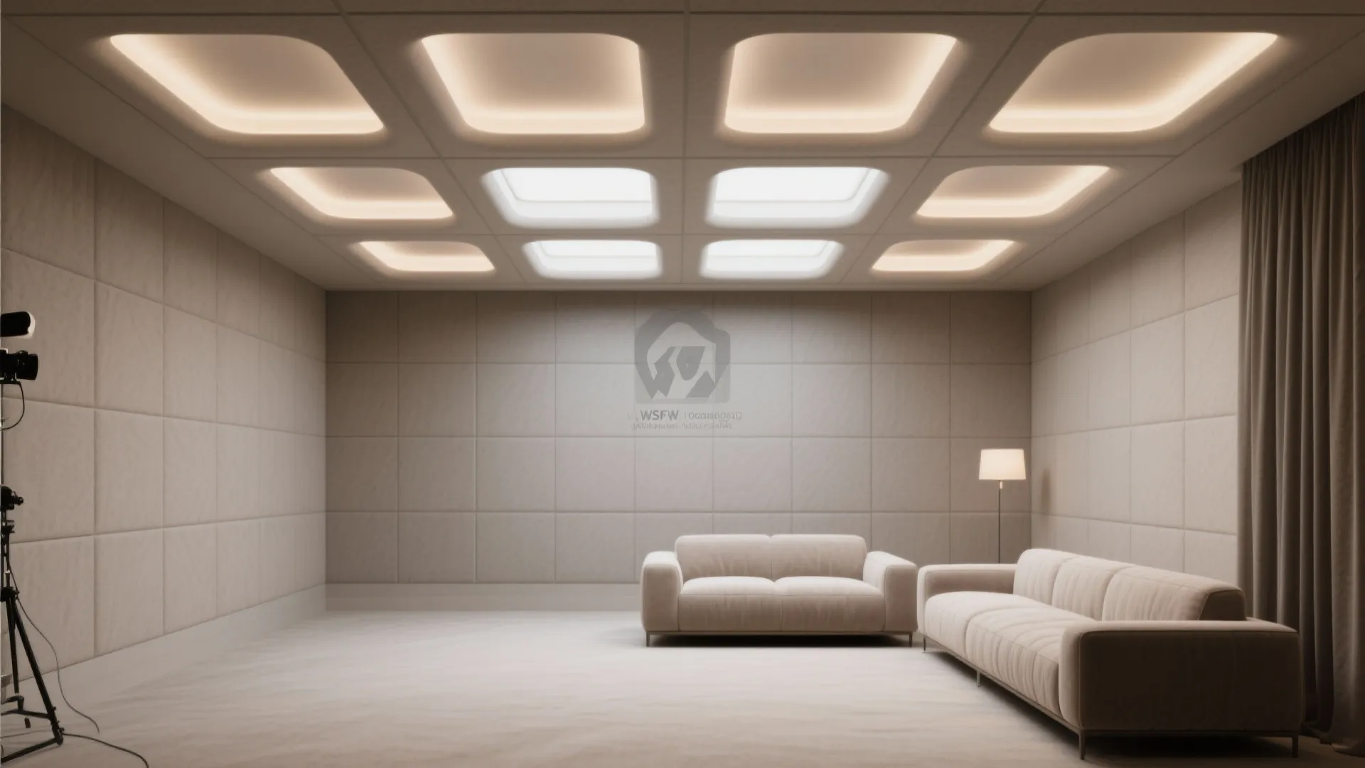 Compact coffered panels with soft edges