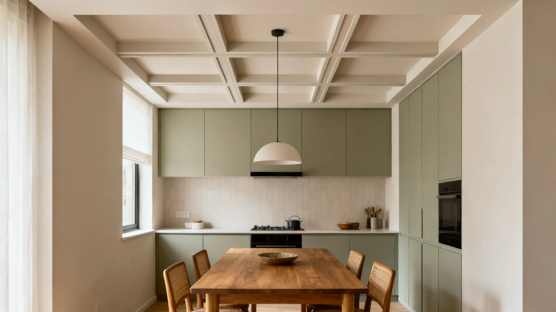 4) Coffered Micro-Beams for Character (Kept Ultra-Shallow)